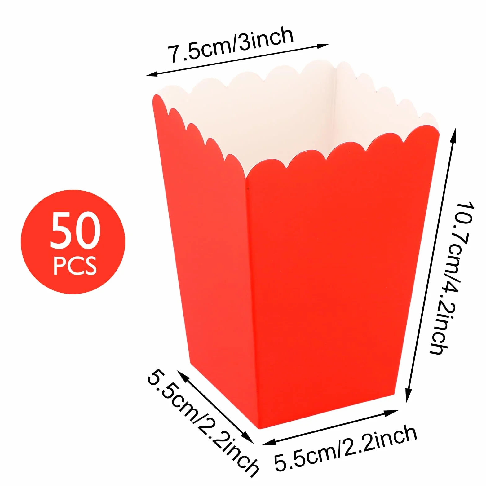 Kartonowe pudełka na popcorn 3 kolory na wieczór filmowy urodziny ślub kino karnawał czarne