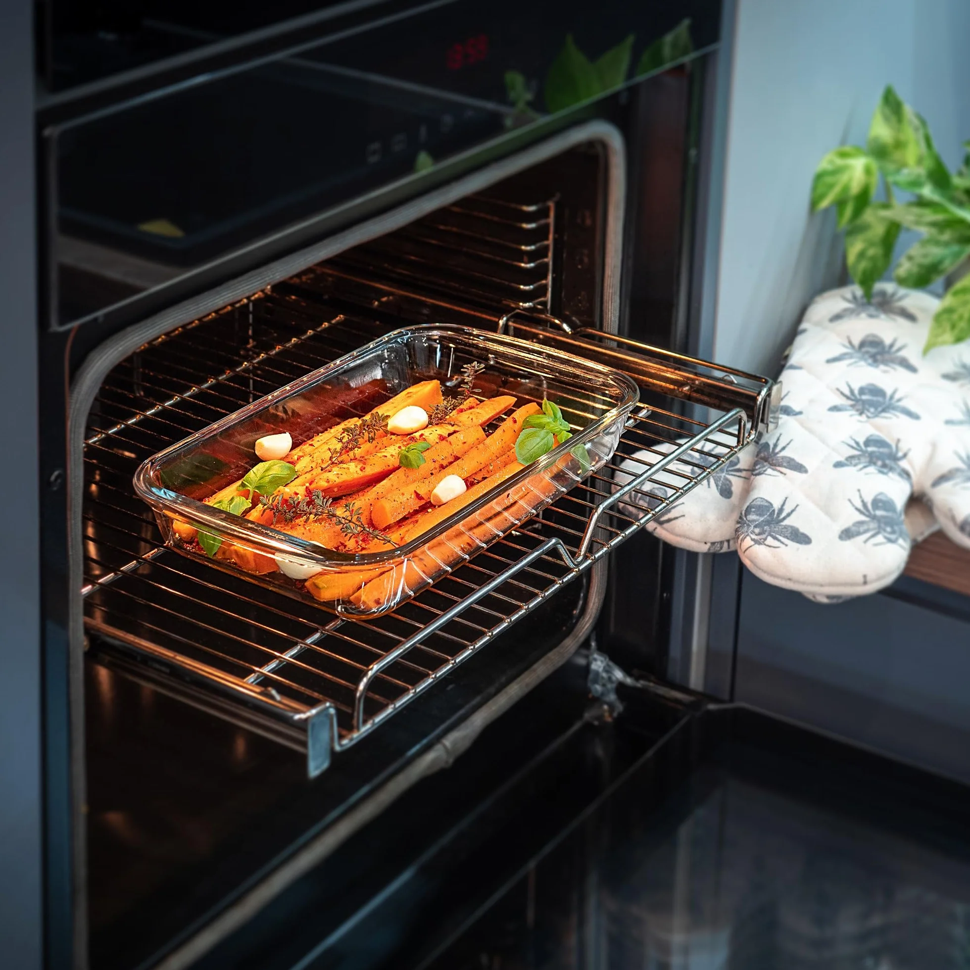 KADAX Prostokątne naczynie żaroodporne 1,5 l do zapiekanek lasagne ciast mięsa piekarnika zmywarki