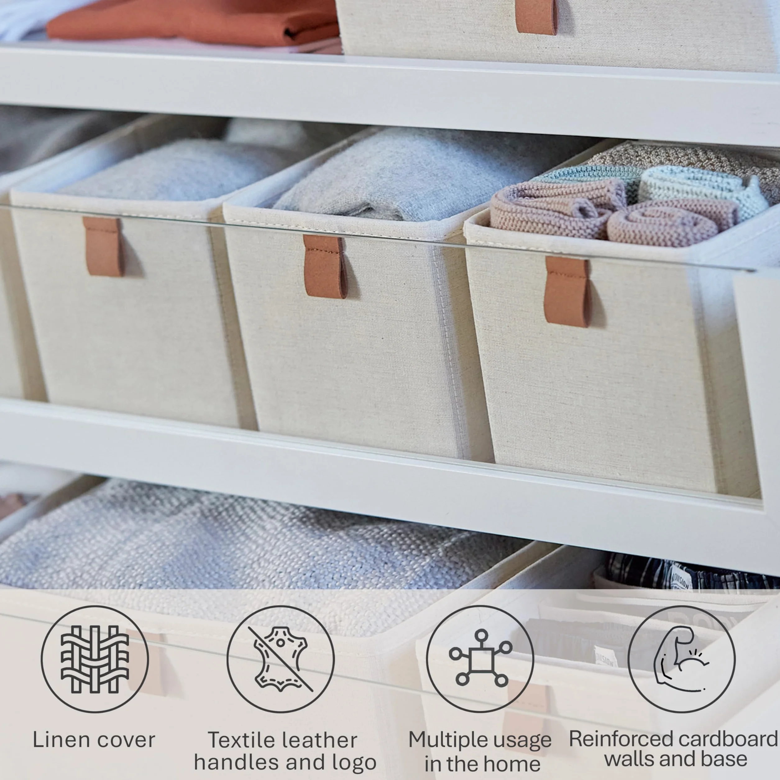 Natura Premium Organizer do Garderoby Beżowy 30x15x15 cm 2 sztuki