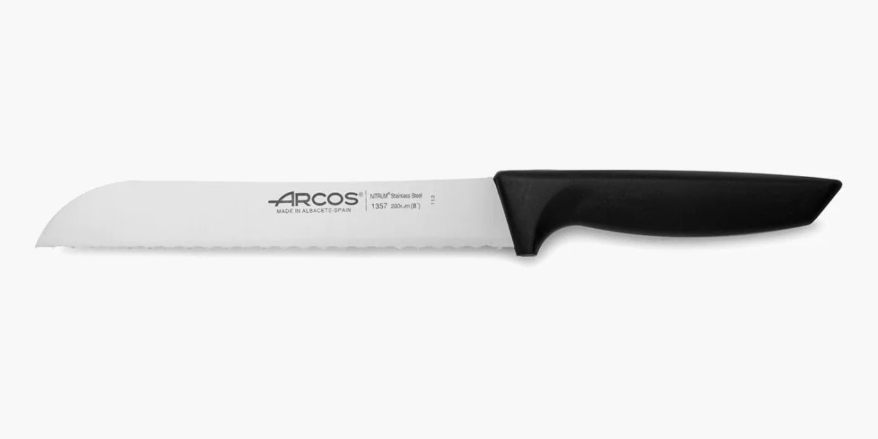 Arcos Seria 135700 Niza-Chleb Nóż Ostrze Nitrum Stal nierdzewna 200 mm (7,87 cala) - Uchwyt Polipropylenowy kolor czarny, 18/8