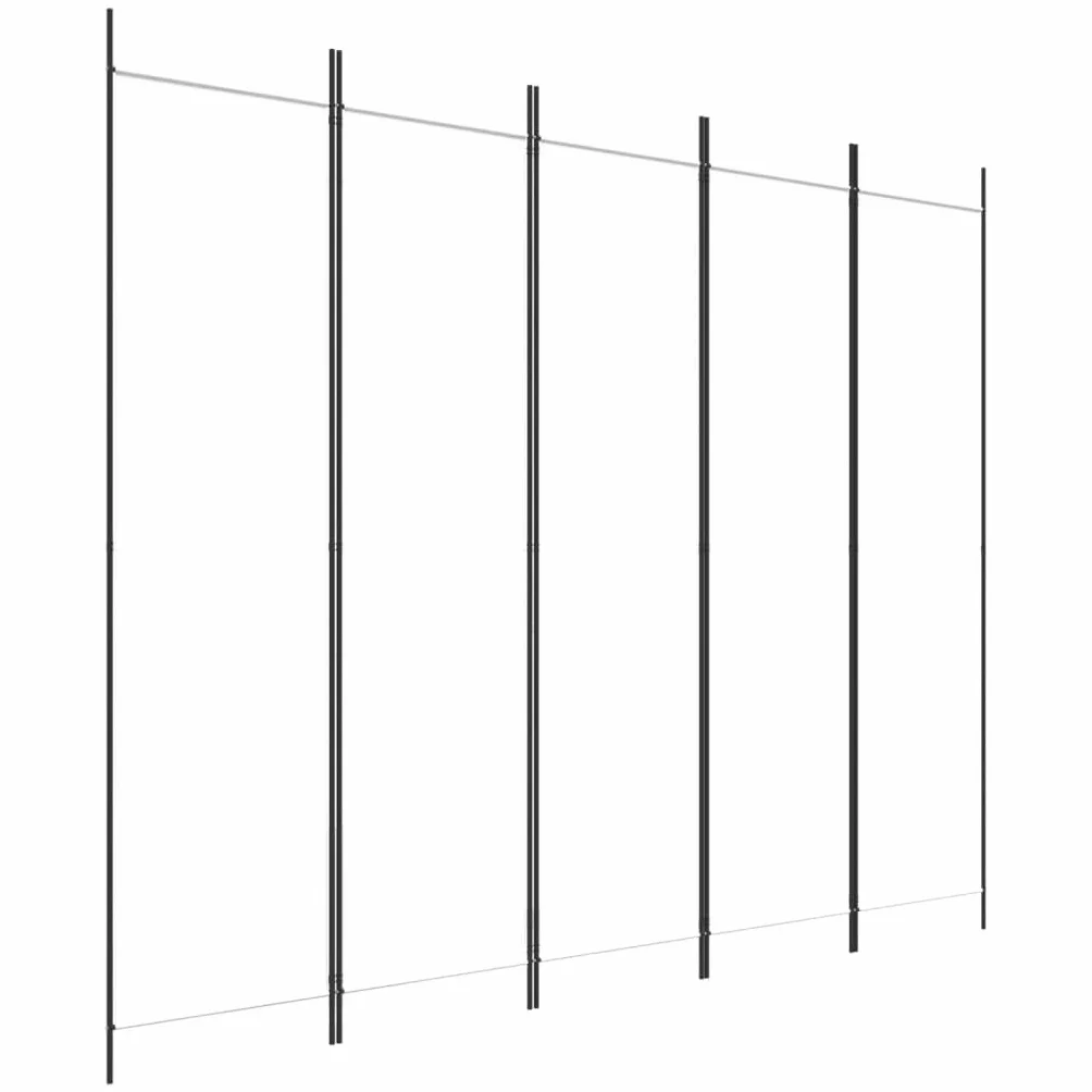 vidaXL Parawan 5-panelowy, biały, 250x200 cm, tkanina