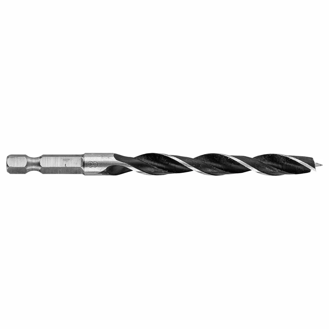 GRAPHITE Wiertło do drewna Ø 2/3/4/5/6/8/8/10 mm z trzonkiem sześciokątnym 1/4" i szlifowanymi spiralami do precyzyjnego wiercenia 2800 obr./min – stabilne mocowanie sześciokątne