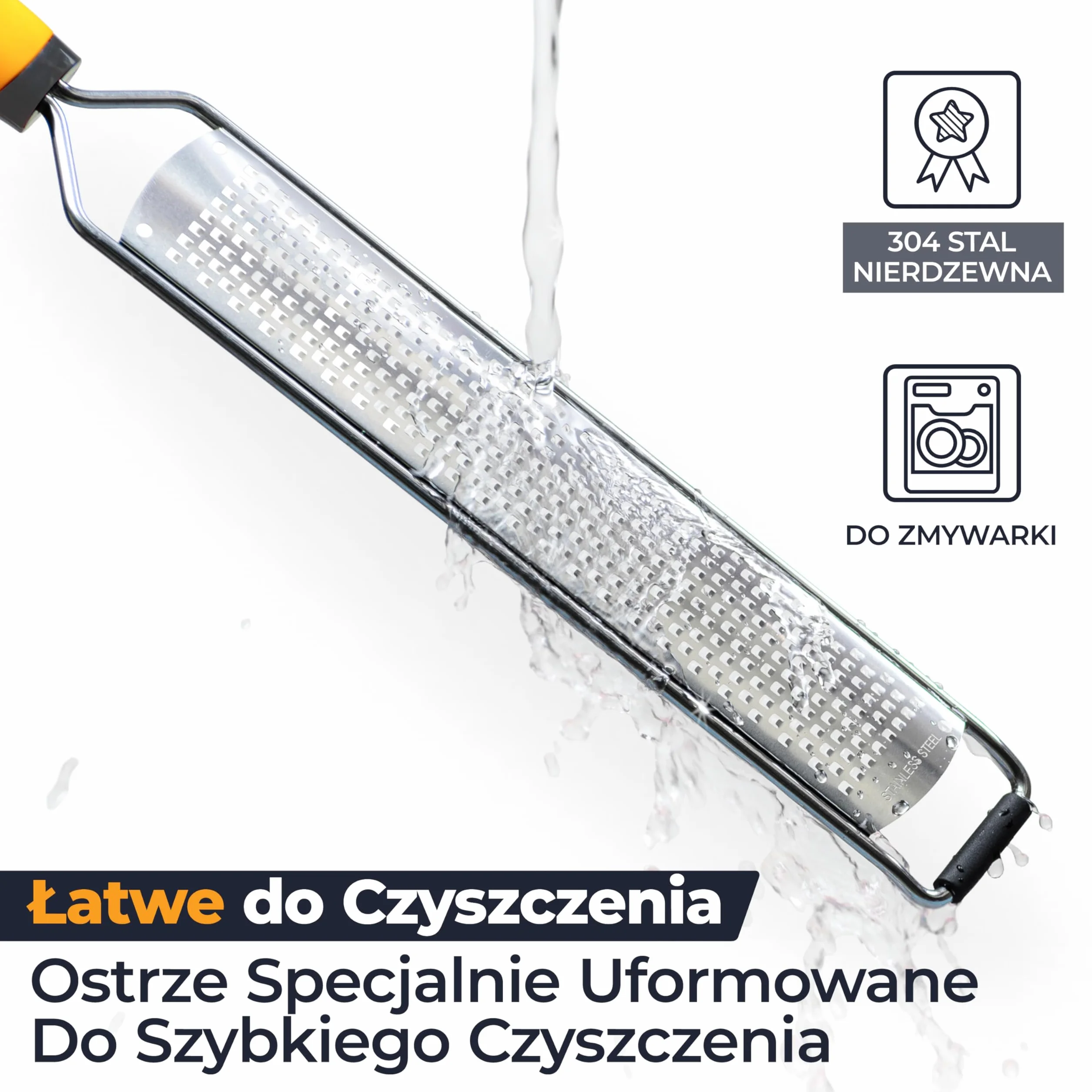 Deiss PRO Citrus Zester Tarka do sera ze stali nierdzewnej, przystosowana do mycia w zmywarce (Pomarańczowy)