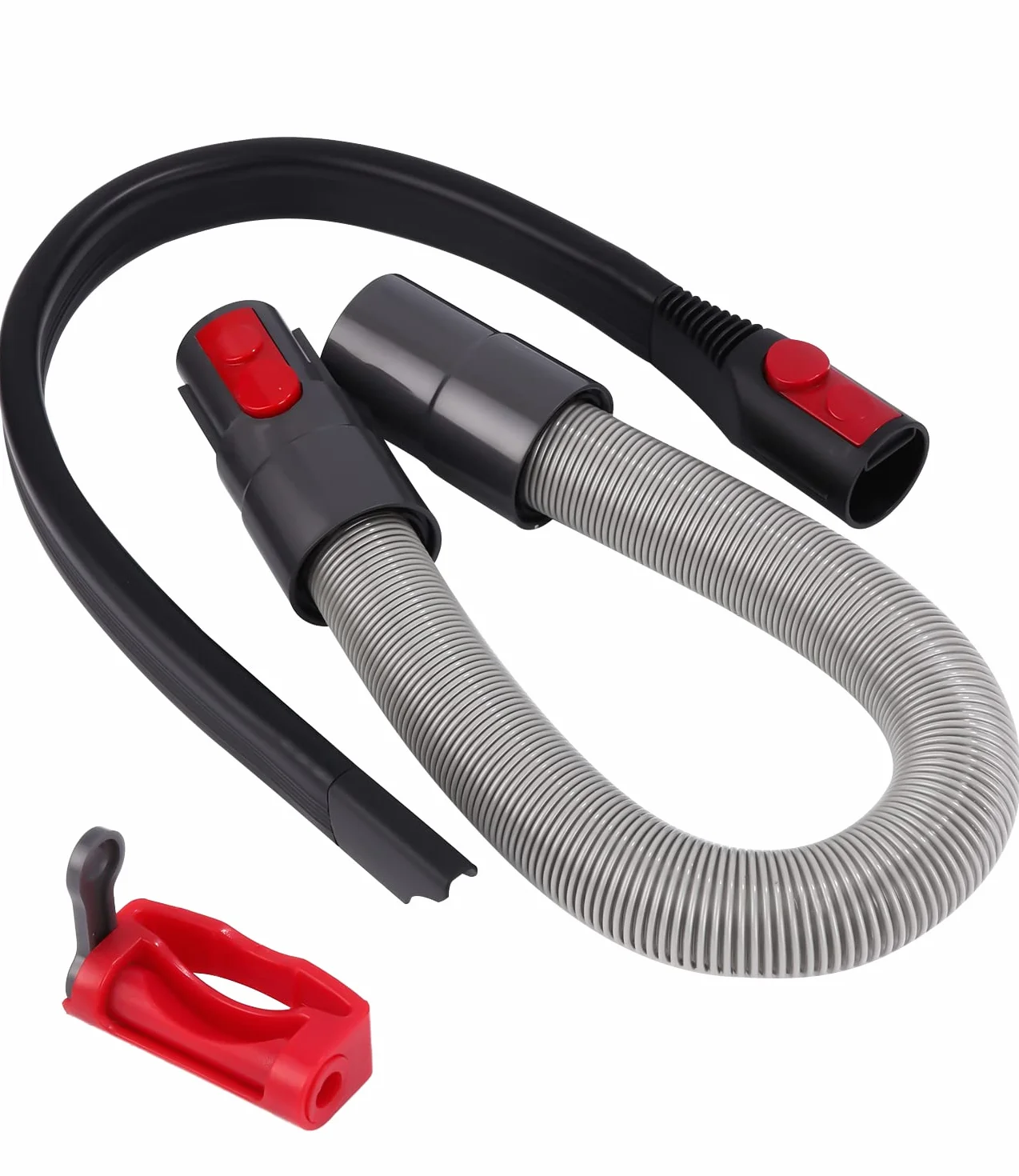 Jissta Zamienne mocowanie węża do odkurzaczy Dyson V15, V11, V10, V8, V7 z elastyczną końcówką, wężem przedłużającym i blokadą włącznika