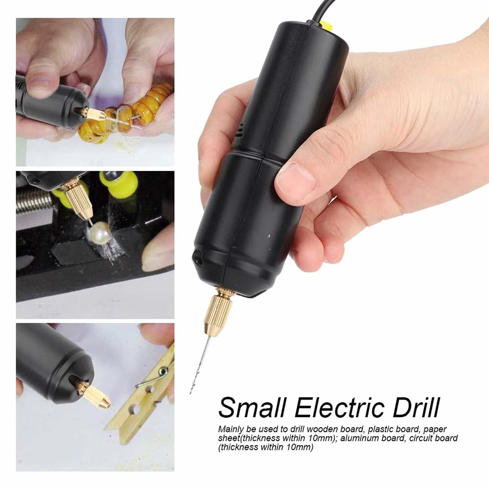 Mini Wiertarka do Biżuterii Mini Mikro Elektryczna Wiertarka Ręczna, Przenośna Ręczna Wiertarka DC 5 V do Drewnianego Plastikowego Papieru do Wiercenia na Płycie Aluminiowej, do PCB 0,7 do 1. 3 Mm Uch