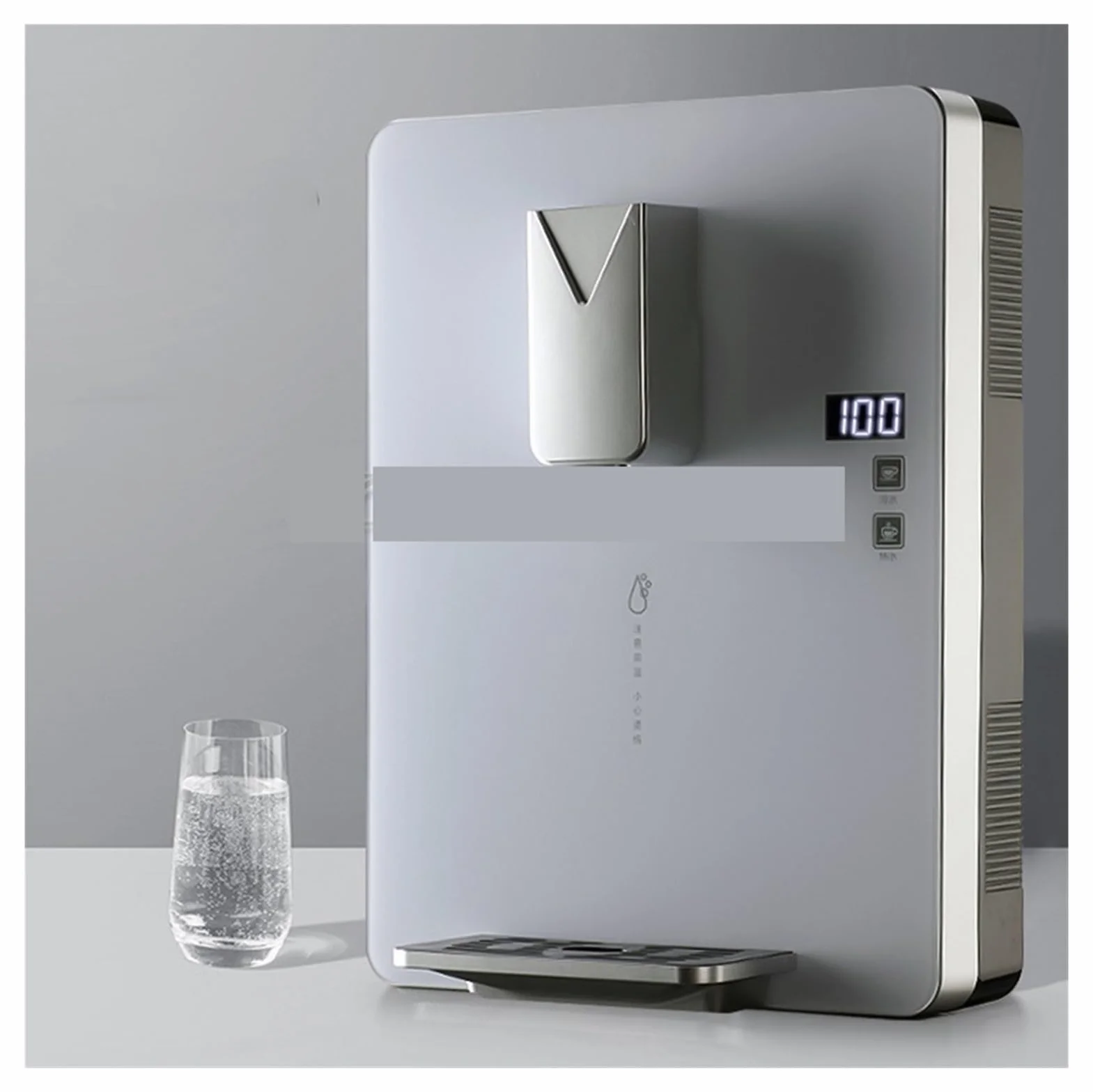2200W Ścienny Elektryczny Dystrybutor Wody Podgrzewacz Wody Fontanna Do Picia 25L/H Natychmiastowy Dozownik Wody Regulowana Temperatura(Black Version A)