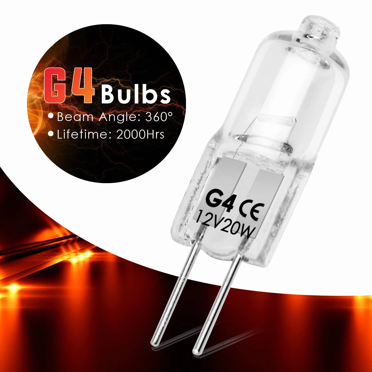 BROTOU G4 żarówki halogenowe, G4, 20 W, 12 V, 2800 K, 300 lm, przyciemniane żarówki do piekarnika, mikrofalówki, lampy sufitowe (12-12 V, 20 W)