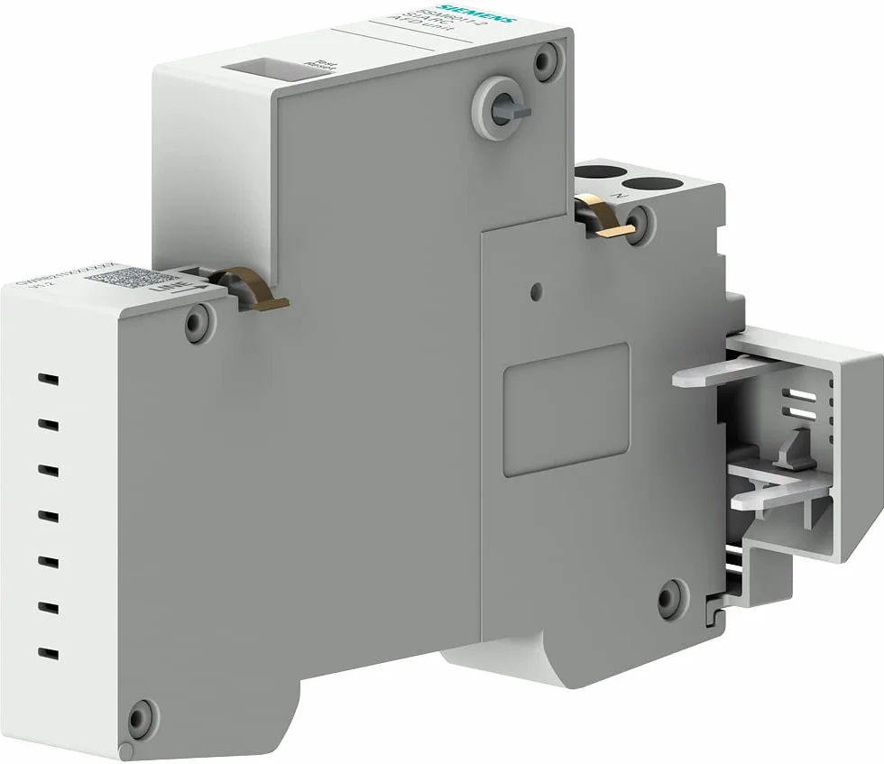 Siemens 5SM60112 blok wyłączników przeciwpożarowych AFDD 230 V 1-16 A, łatwy montaż na przełącznikach LS lub FI/LS, 1P+N (1TE)