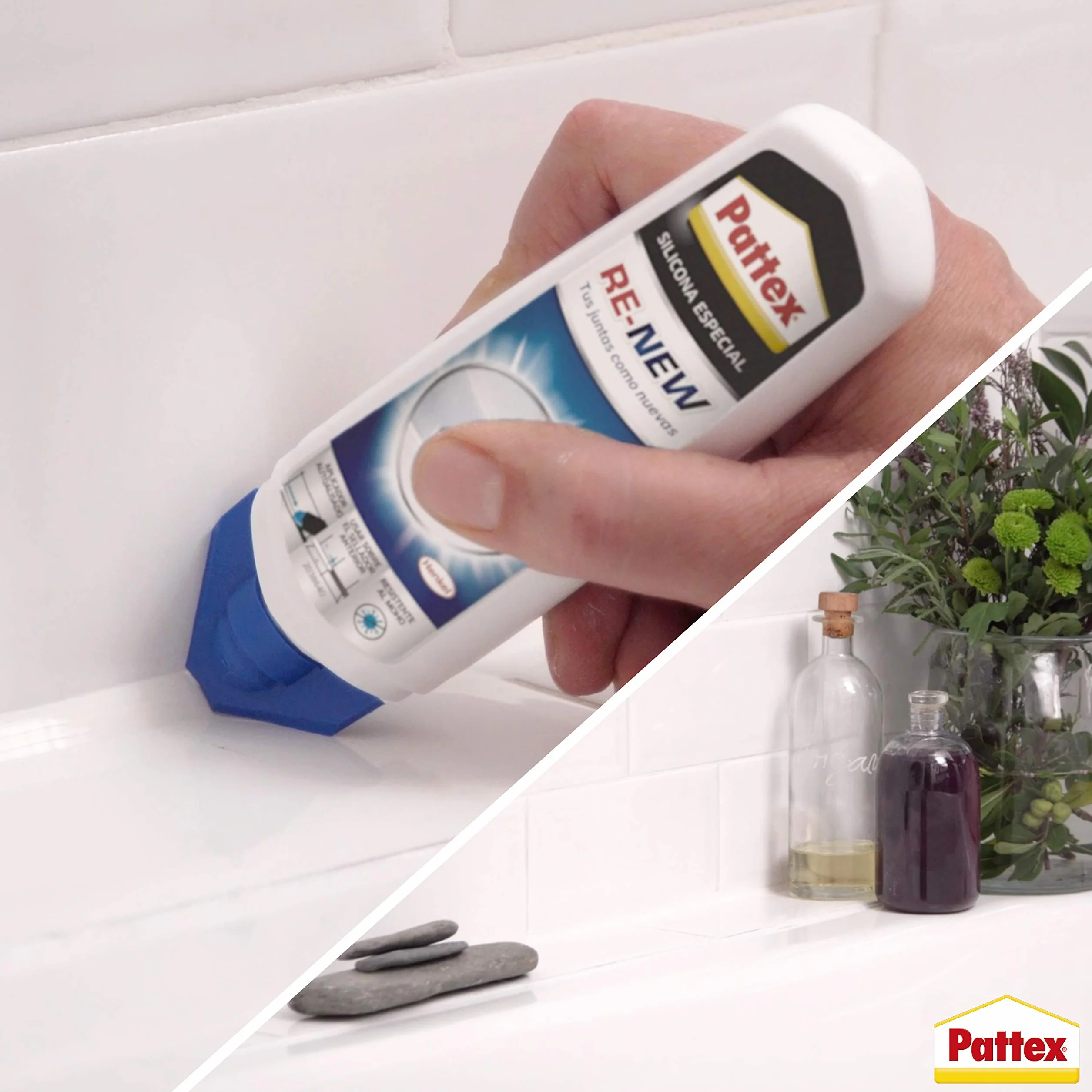 Pattex Re-nowy silikonowy środek uszczelniający, biały (może nie być dostępny w języku polskim)