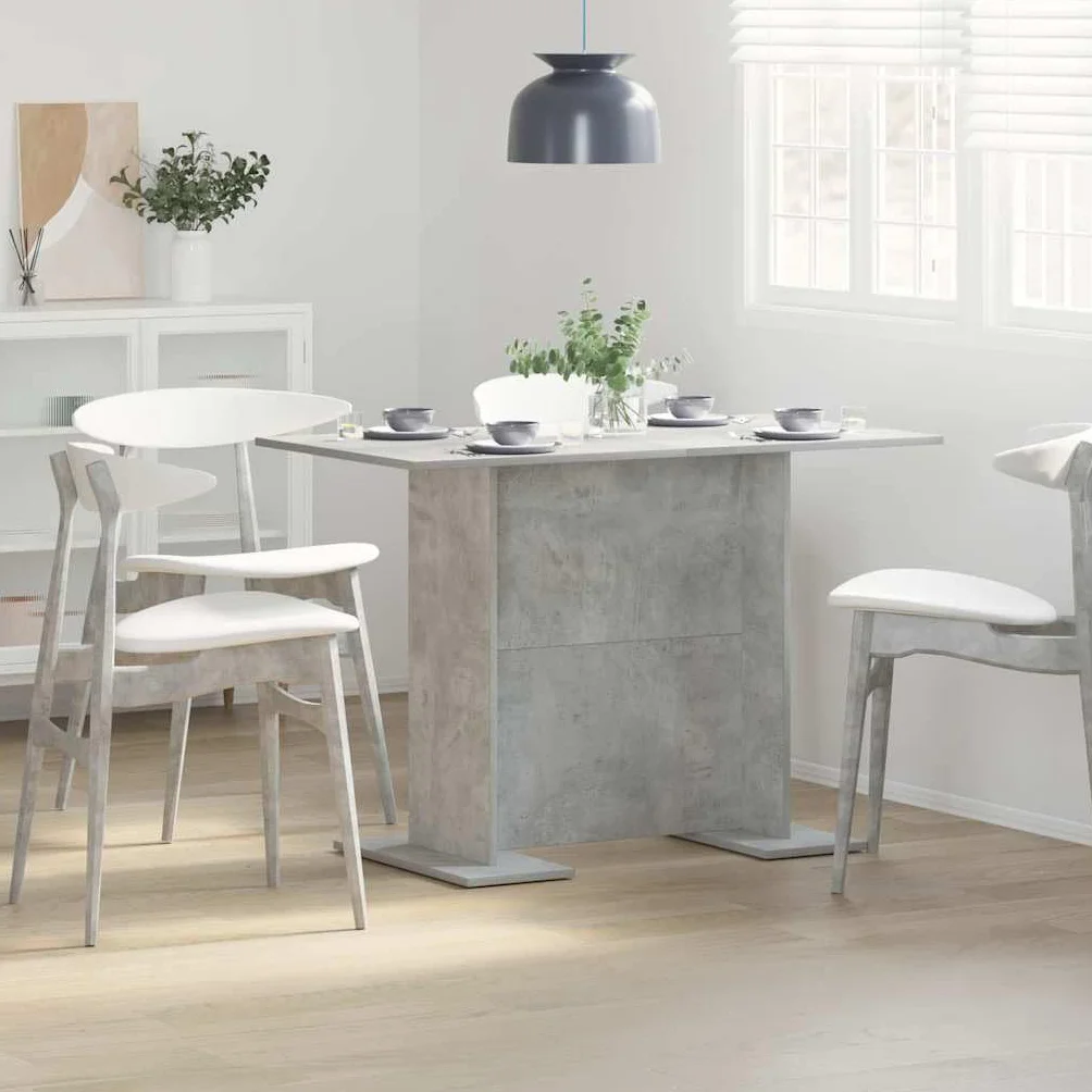 vidaXL Stół jadalny Betonowy szary 110 x 60 x 75 cm, Nowoczesny prostokątny stół ogrodowy, na świeżym powietrzu, elegancka meblościanka, stylowy design