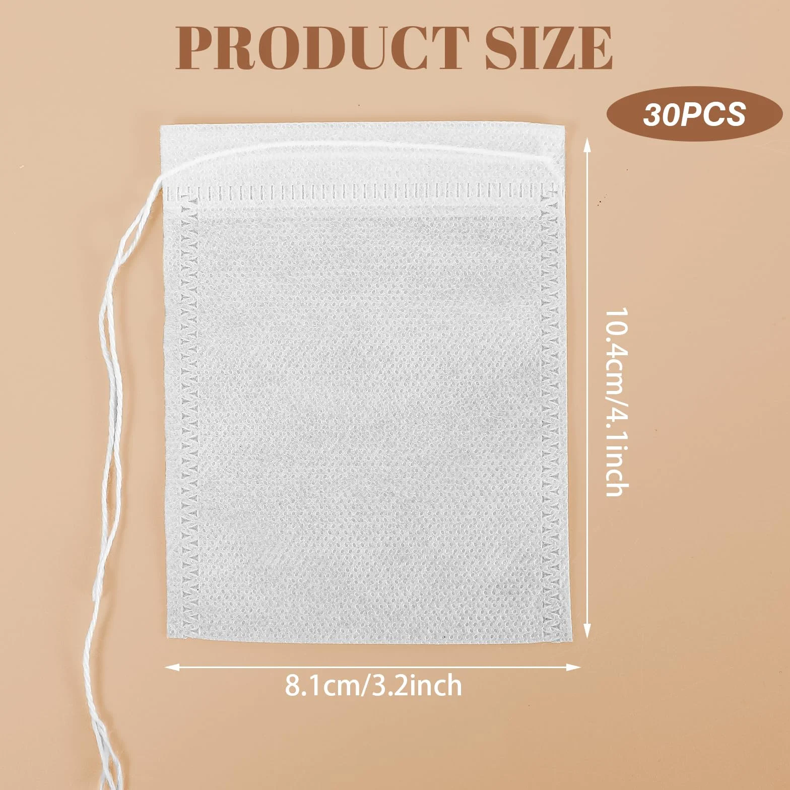 Torebki na przyprawy muślinowe 10x7 cm ze sznurkiem wielokrotnego użytku 30 szt