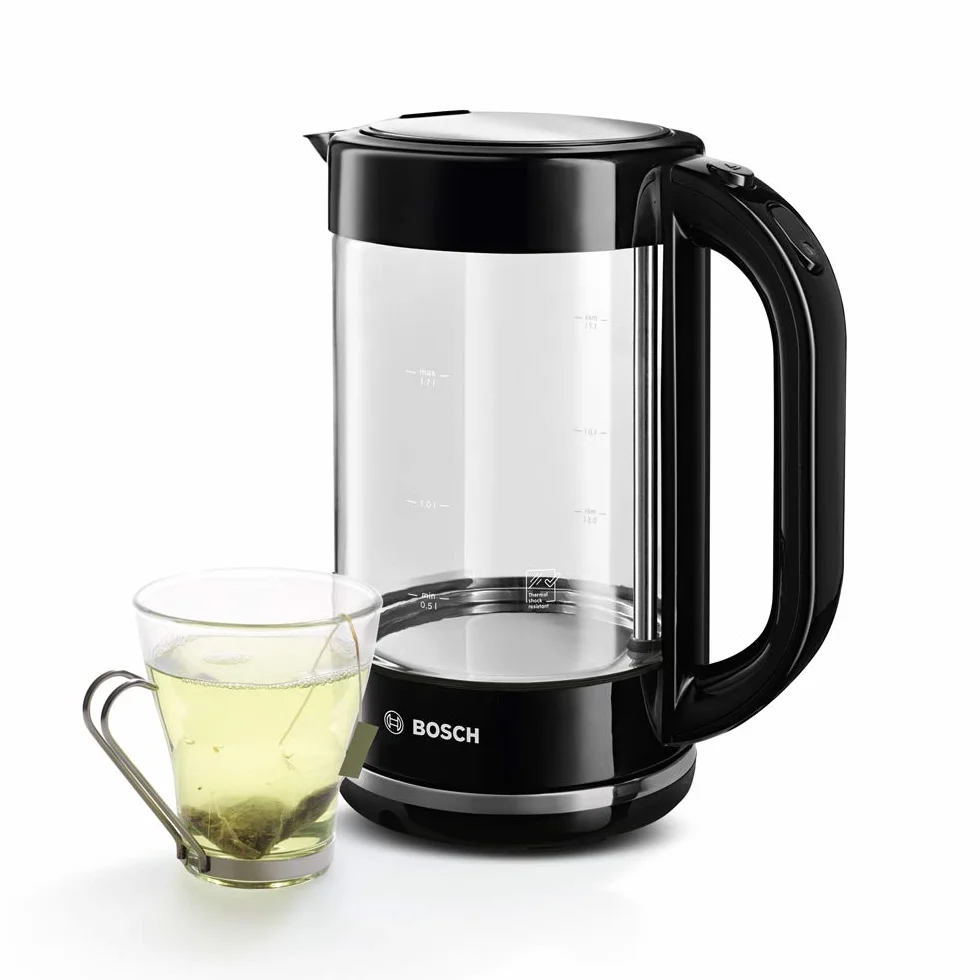 Bosch TWK70B03 Wasserkocher 2.200W 1.7 Liter Glas Schwarz