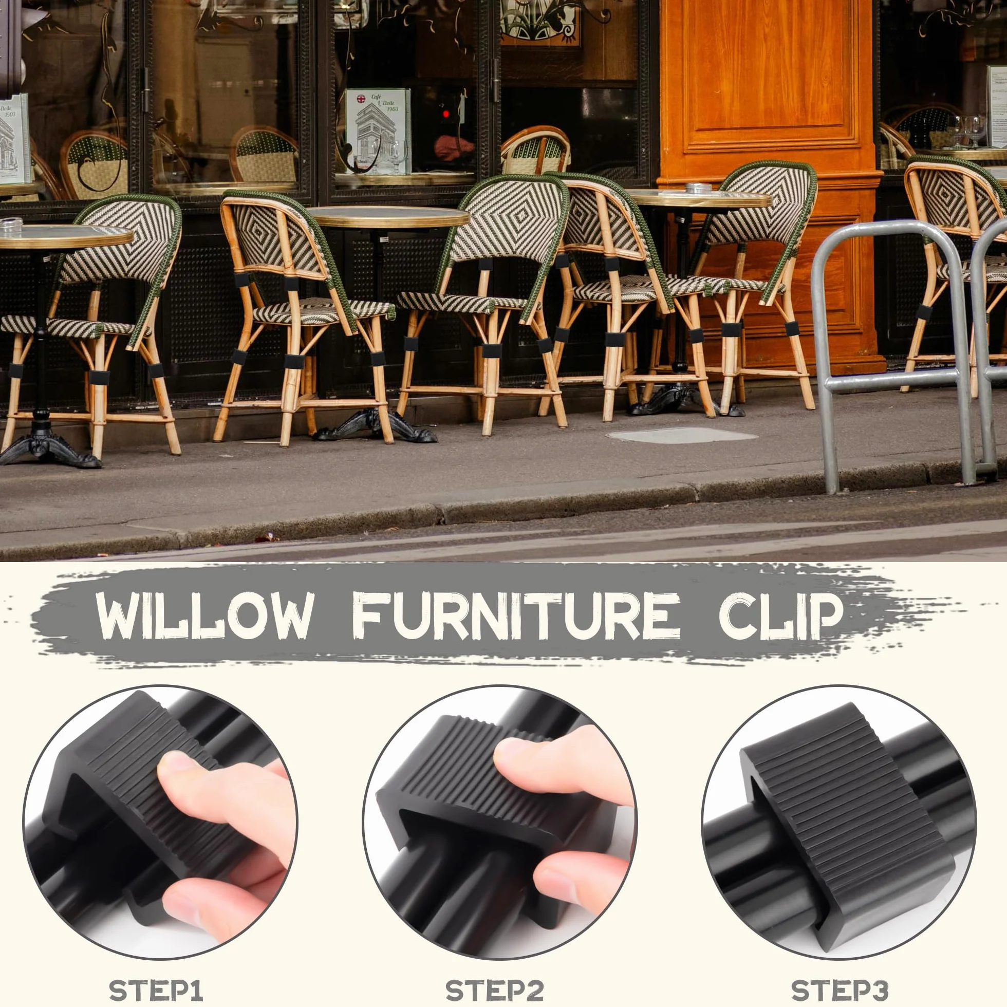 Klipsy do mebli rattanowych plastikowe wiklinowe łączniki do krzeseł na zewnątrz łączniki segmentowe złącze do krzeseł rattanowych sofa 8 szt. czarne