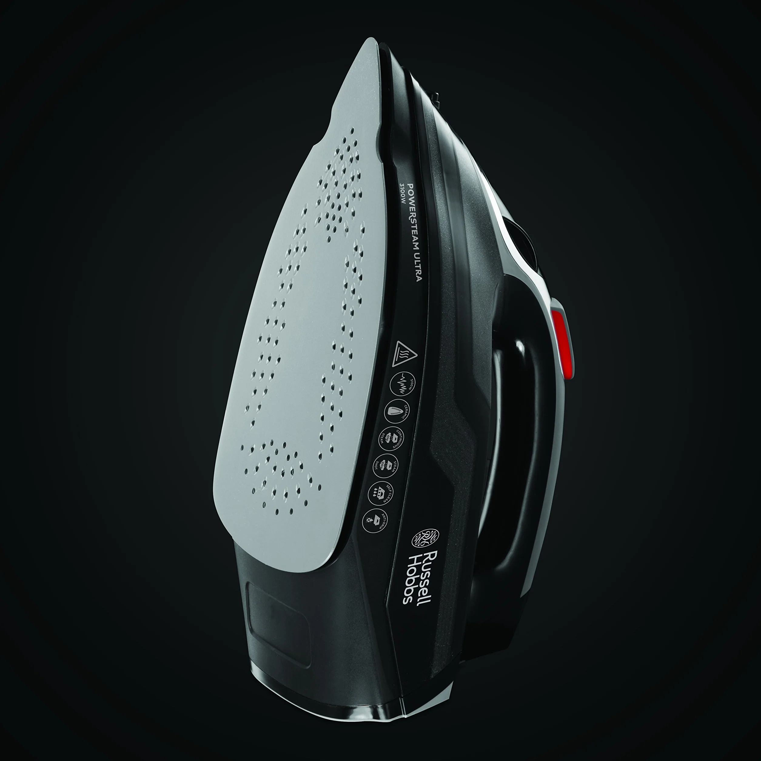 Russell Hobbs żelazko parowe 3100W, uderzenie pary 210g, strumień pary 70g/min, Power Steam (zbiornik 350ml, ceramiczna stopa, funkcja samoczyszczenia, zapobieganie osadzaniu się kamienia) 20630-56