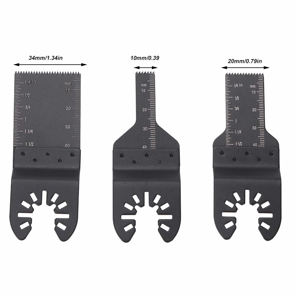 3 Szt. Metal Wood Oscylacyjne Narzędzie Wielofunkcyjne 10mm Narzędzie Wielofunkcyjne Quick Release Dokładność Brzeszczoty ze Stali Wysokowęglowej Narzędzie Tnące do Metalu Drewno z Tworzywa Sztucznego