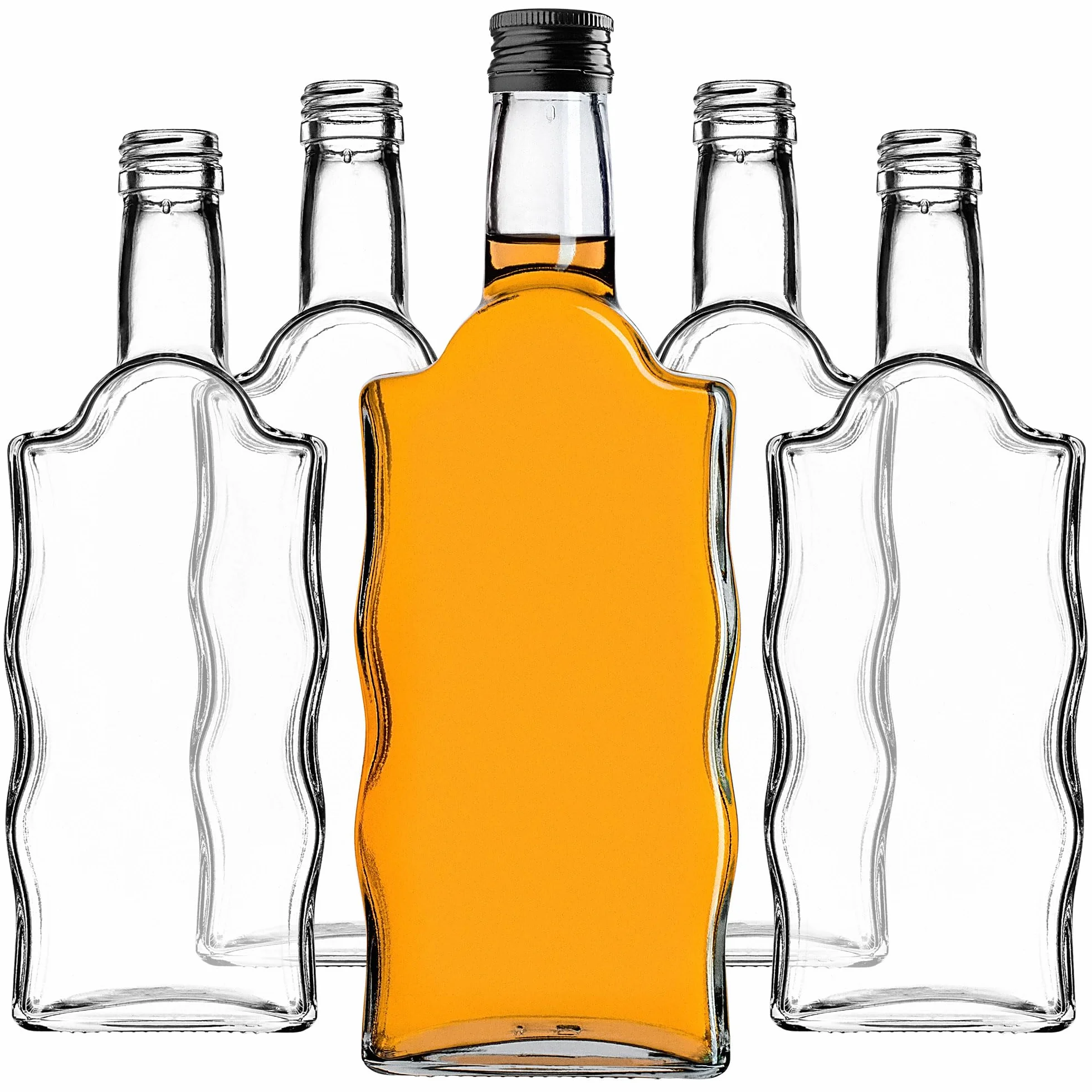 KADAX Szklane butelki 500 ml 10 sztuk puste na likier wino dekoracyjne czarne