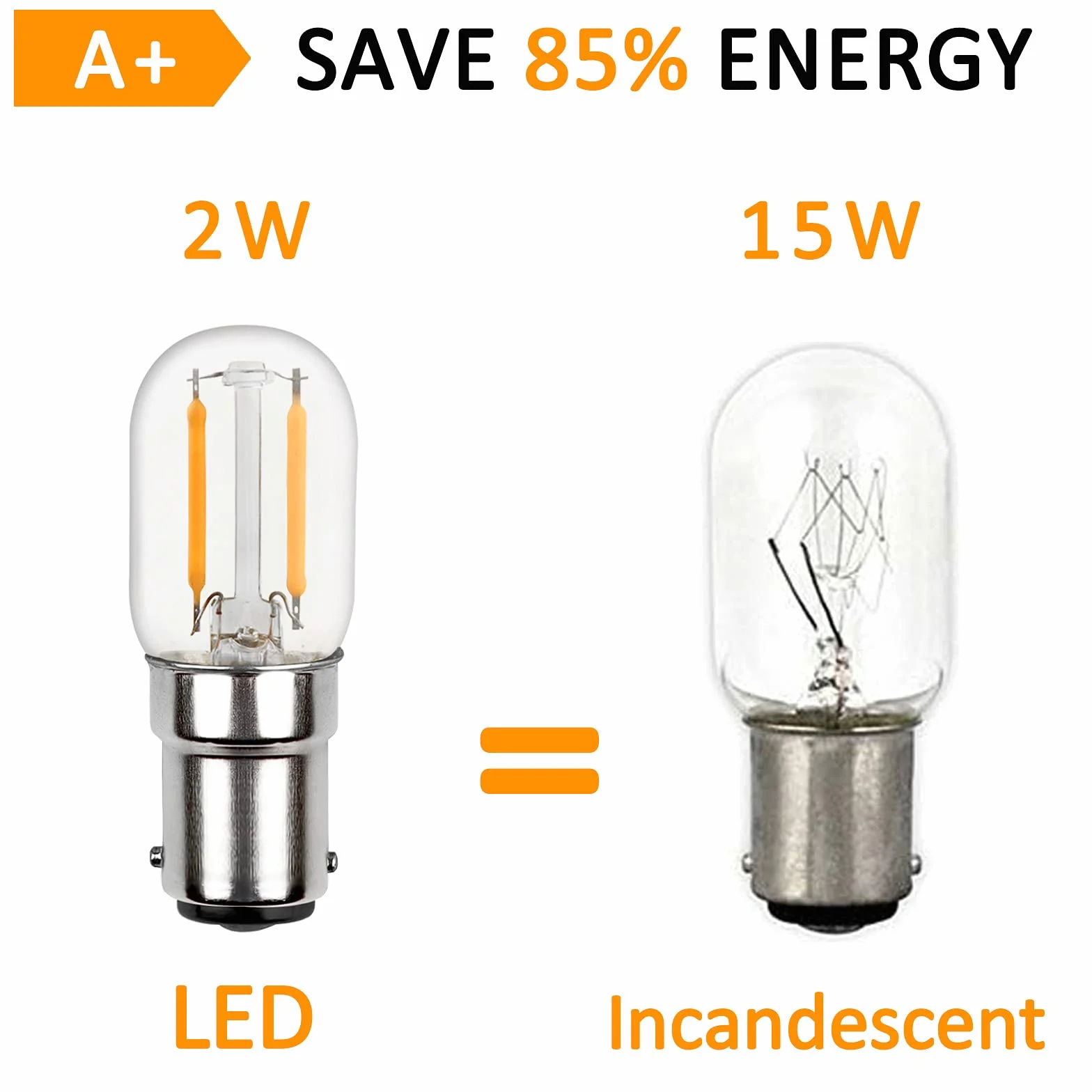 Akynite LED B15D 230V Żarówka Do Maszyny Do Szycia, Podwójny Kontakt, 2W Zastępuje 15W, Zimna Biel 6000K, 150lm, Bez Możliwości Ściemniania, Bagnetowa Mała