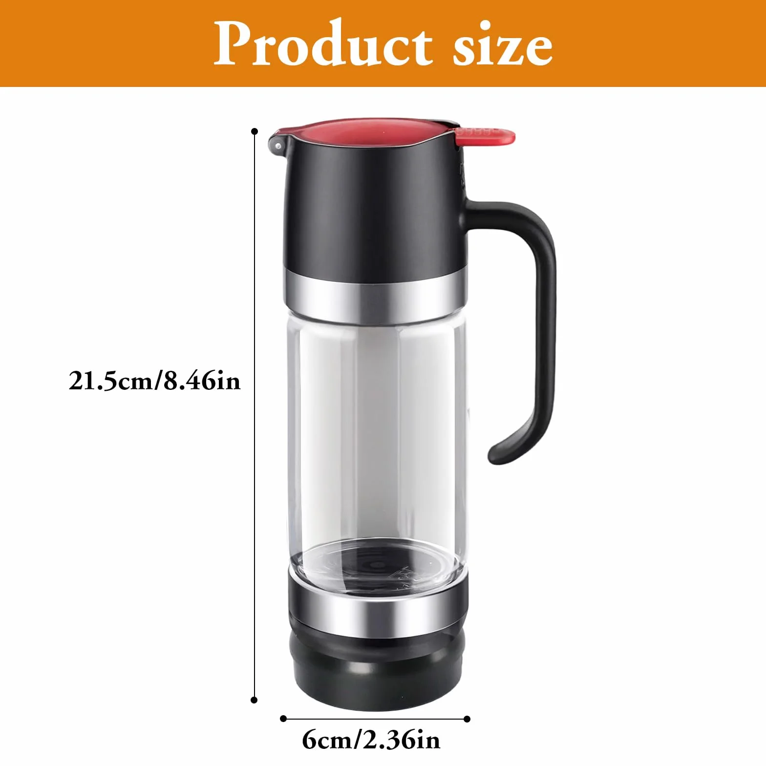 Szklany dozownik do miodu 350 ml (12 uncji) – bez kapania, z uchwytem, idealny do syropu klonowego, marmolady, kawy i herbaty