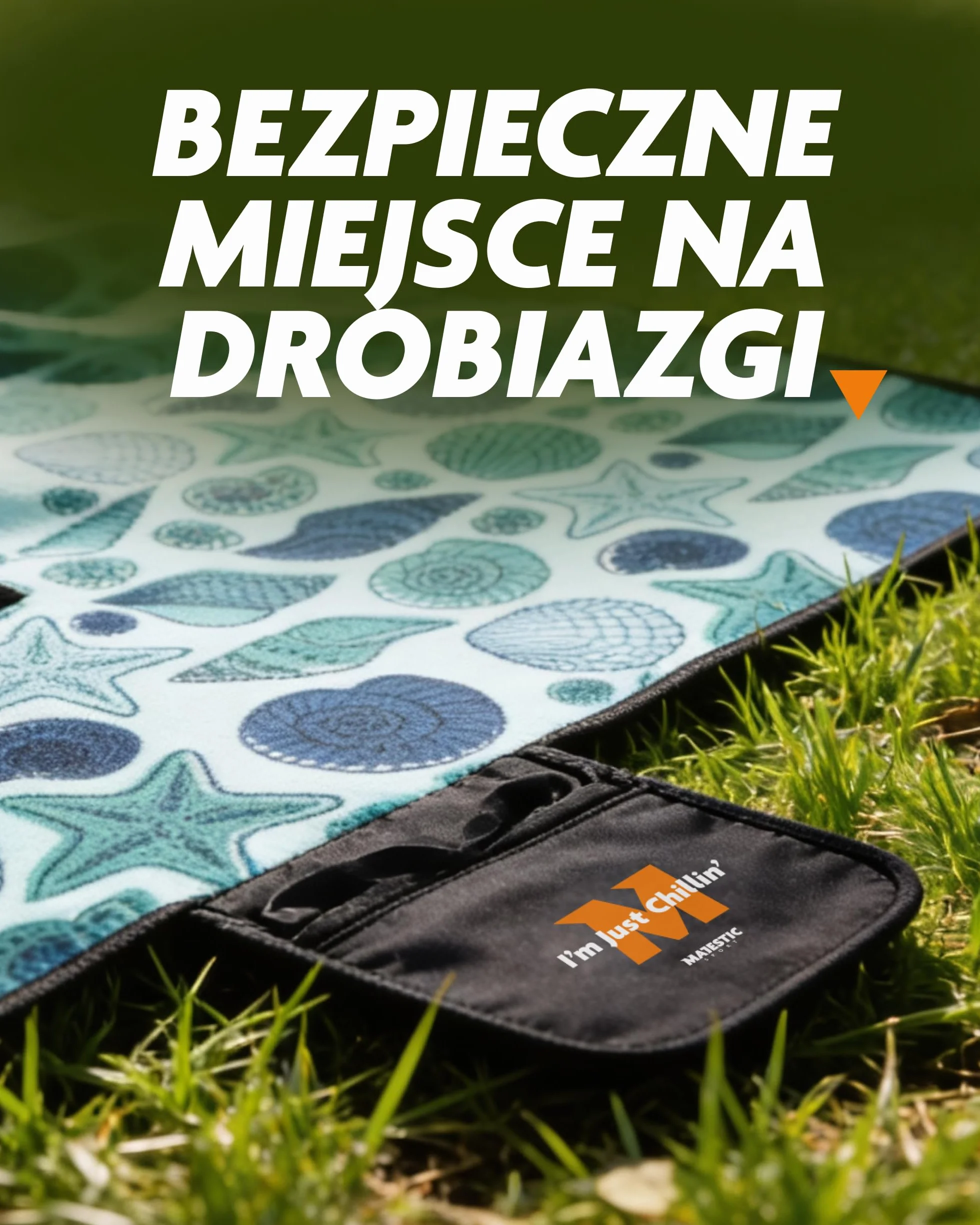 Koc Piknikowy dla Czterech Osób Łatwy w Czyszczeniu Montaż do Podłoża Polar Miękki Miły w Dotyku Kieszonka na Suwak Pasek na Ramię 200x200cm Shelly