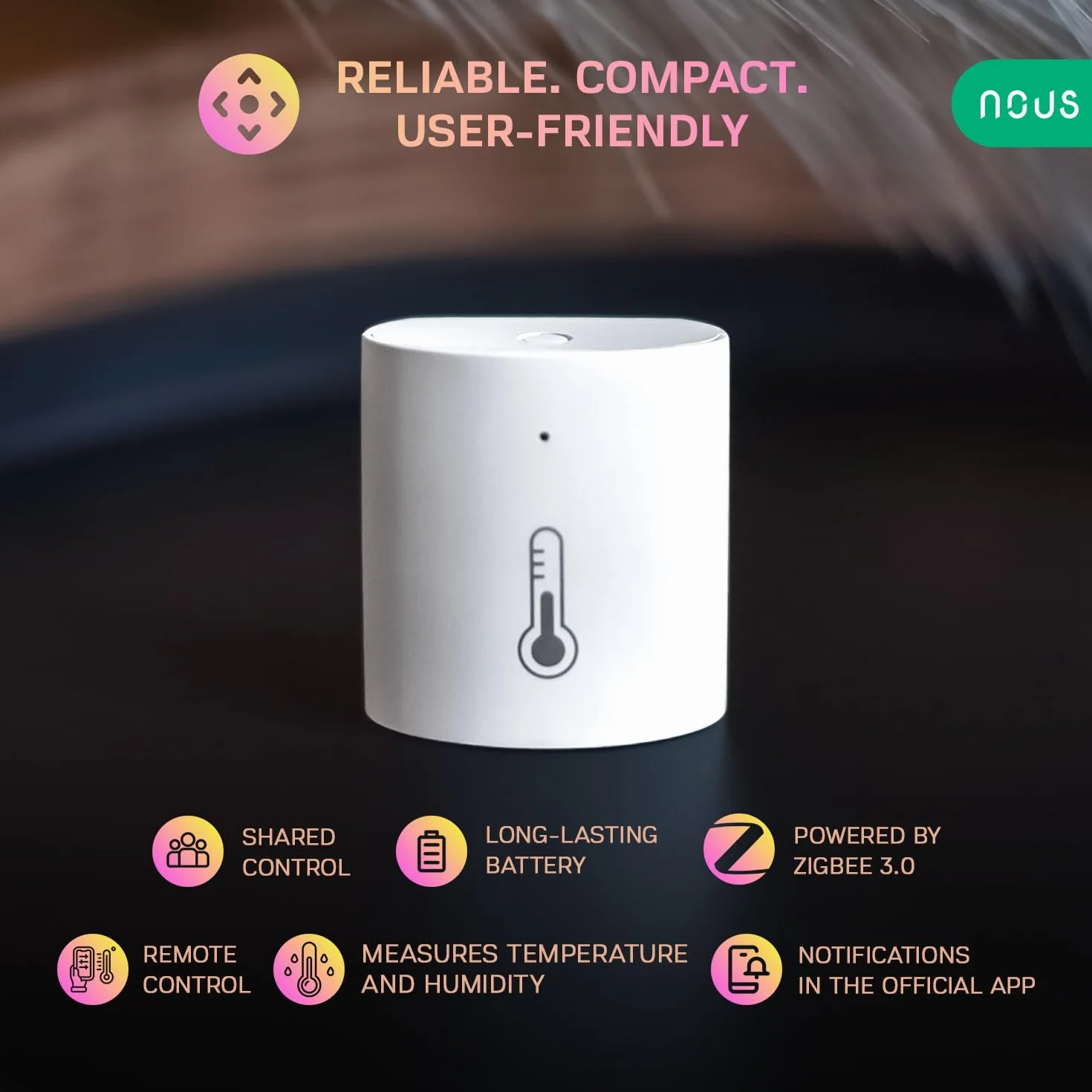 Nous E5 Czujnik temperatury termometr Alexa ZigBee, inteligentny termometr higrometr, czujnik temperatury Alexa inteligentny termometr domowy, TUYA smart life ZigBee2MQTT
