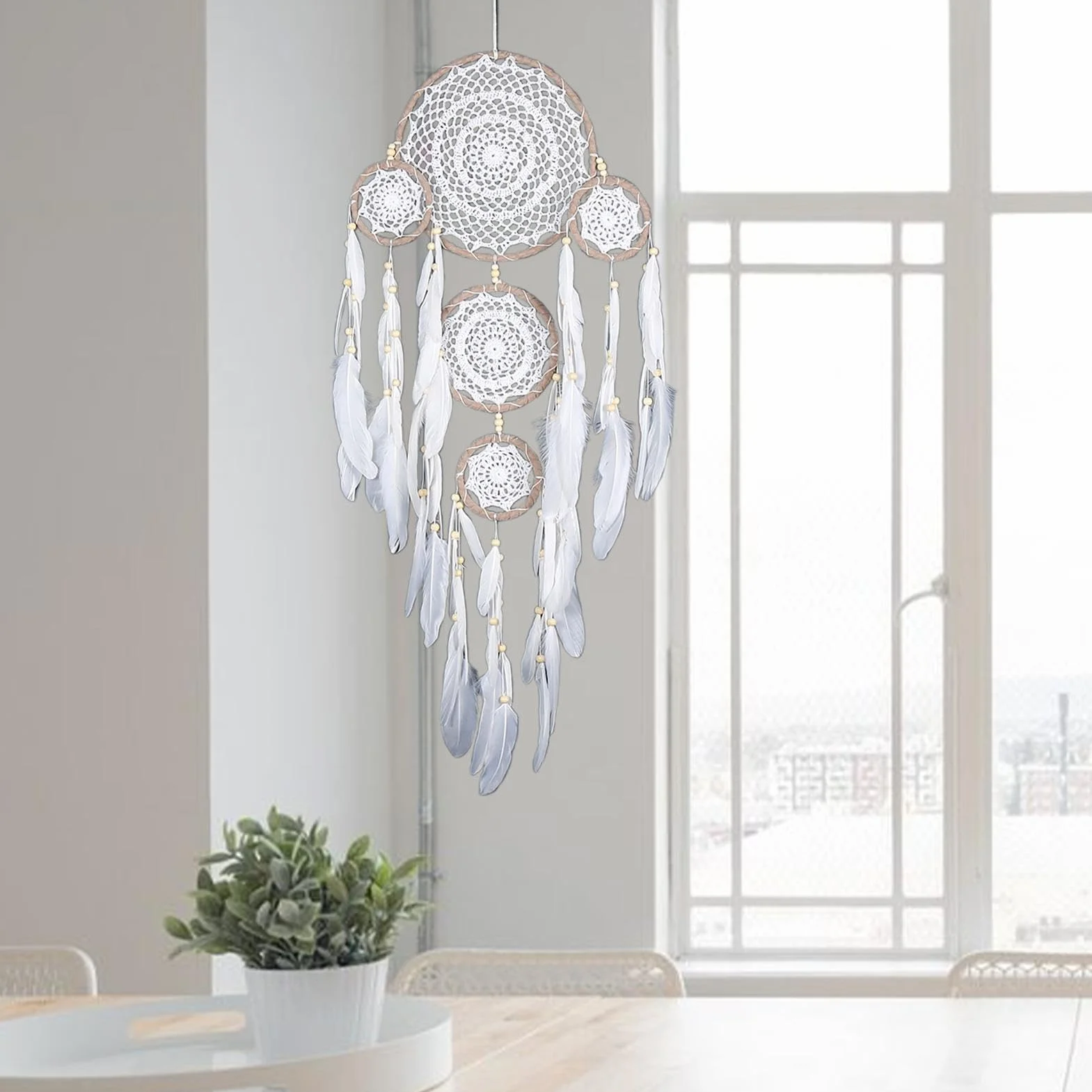 Feather Dream Catcher | Dream Catchers | Boho Dream Catcher | Dream Catcher Decoration | Feather Wall Hanging | Hangable Boho Dream Catchers Feather Decoration Kids Bedroom Dreamcatcher For Art Craft