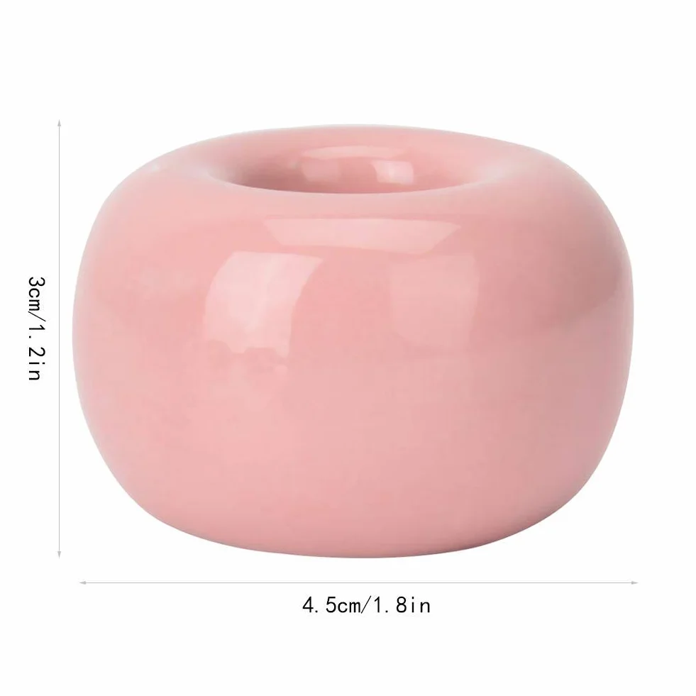 Ceramiczny Uchwyt na Szczoteczki do Zębów w Kształcie Pączka i Cukierka, Różowy, Mini Stojak Łazienkowy