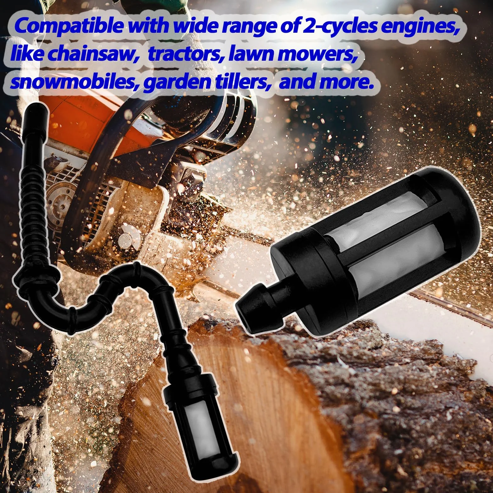 6 filtrów paliwa do pił łańcuchowych Stihl - pasuje do przewodu paliwowego ID 0,31" (8 mm) - zamiennik do części 0000 350 3504 - kompatybilny z modelami pił łańcuchowych Stihl MS250 MS340 MS360 MS440