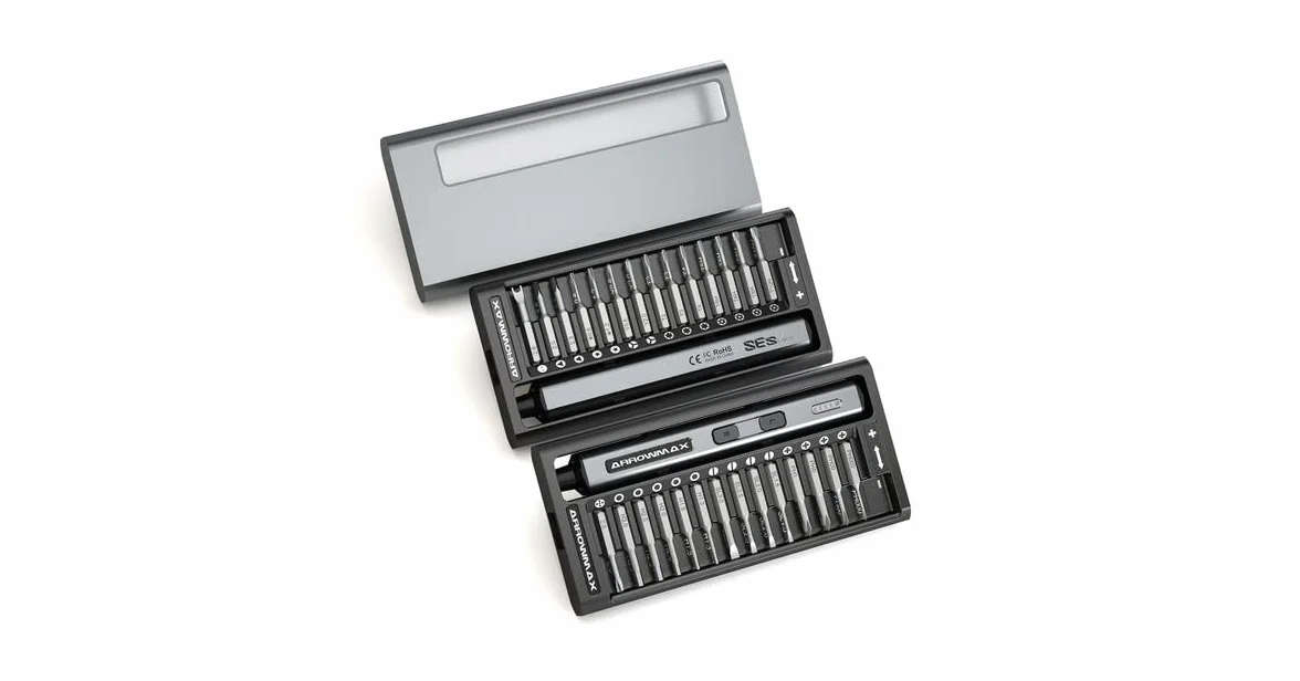 SES Mini Electric Screwdriver With Alu Case (28 in 1) Space Gray