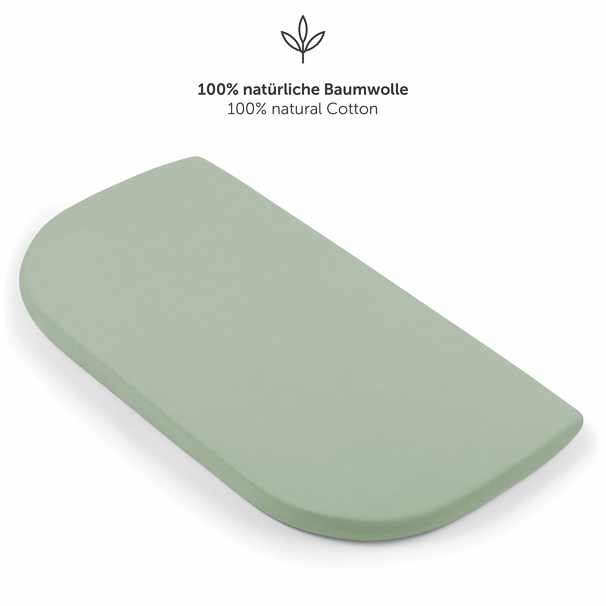 Laleni Premium prześcieradło z gumką 50x89 cm do łóżeczka Maxi – certyfikat OEKO-TEX, 100% bawełny, miękkie i oddychające – Zielony