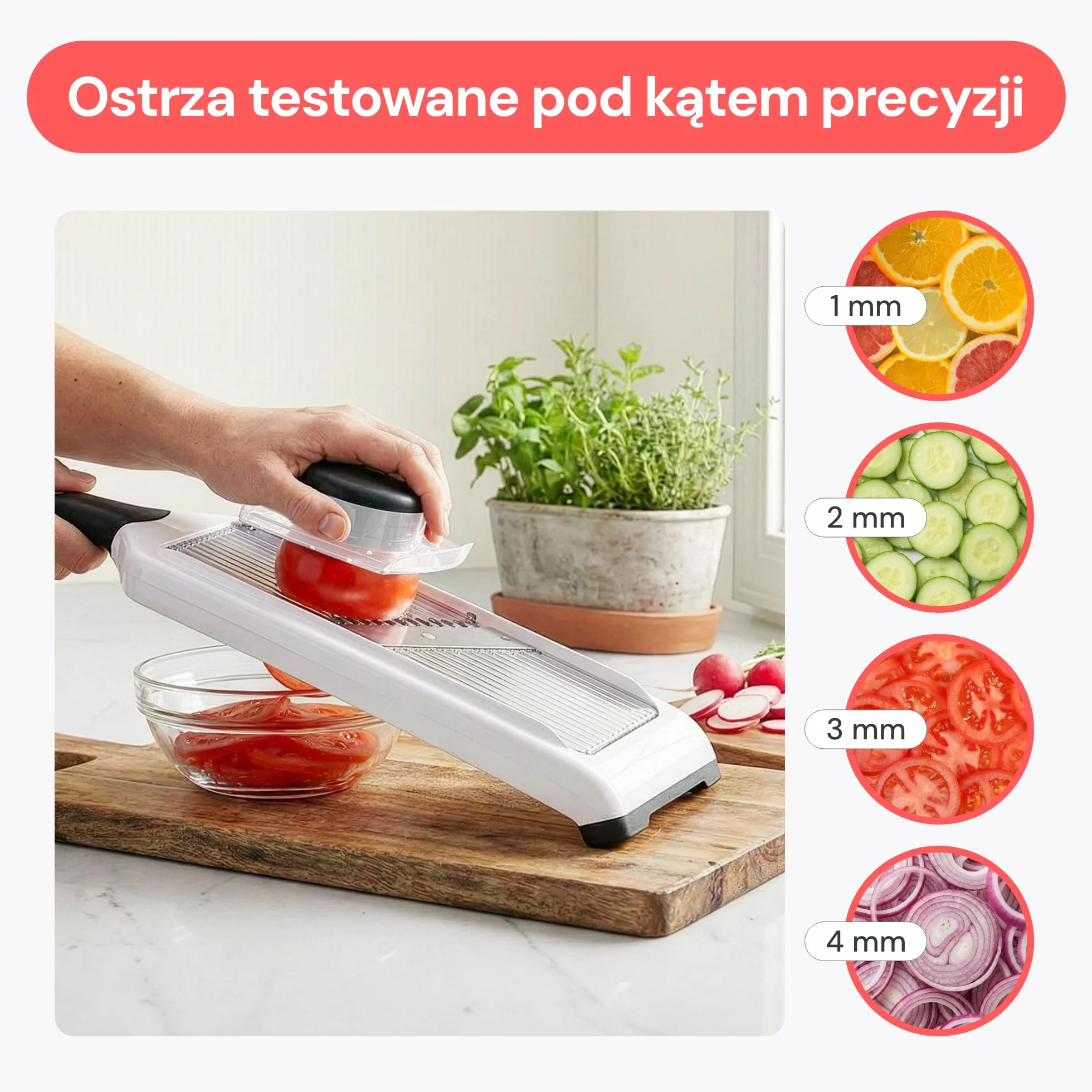 Fullstar 2-w-1 Mandolina i Julienne do Warzyw - 4 Regulowane Ustawienia Grubości - Krajalnica do Warzyw do Cebuli Ogórka Ziemniaków Marchewka Sałatka - Narzędzia i Gadżety Kuchenne