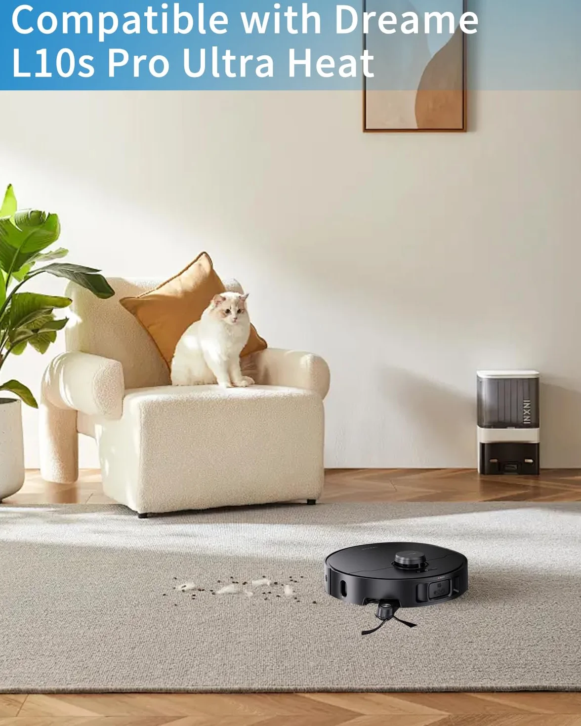 24-częściowy zestaw akcesoriów do Dreame L10s Pro Ultra Heat/ L10s Ultra Gen 2 / X30 Ultra, 1 szczotka główna, 6 worków na kurz, 6 ściereczek, 4 filtry, 6 szczotek bocznych, 1 mała