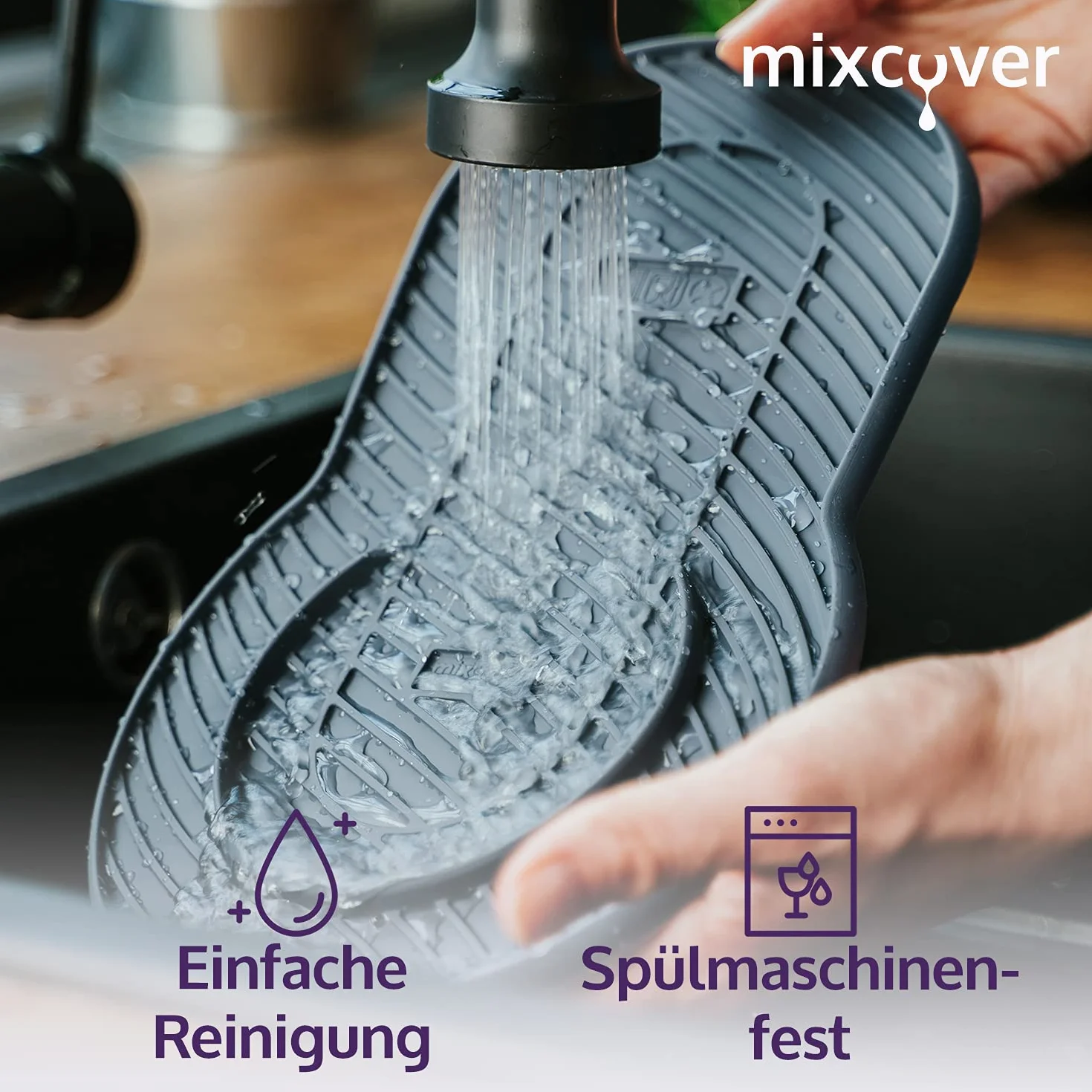 Mixcover szara silikonowana podkładka dla Sodastream Crystal, kompatybilna z sodastream crystal 2.0, sodastream crystal 3.0, ochrona przeciwodkawanie, podkładka, akcesoria do saturatora Soda Stream