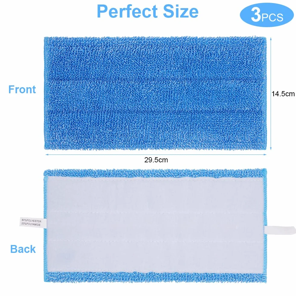 Vicloon podkładek czyszczących z mikrofibry do Swiffer WetJet, 3 szt Zamiennik mopa do Swiffer WetJet Zmywalny w sprayu Mop z mikrofibry do czyszczenia podłóg