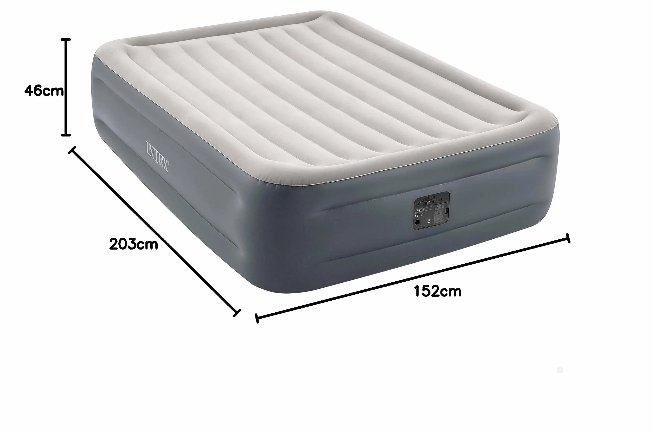 Intex Essential Rest Dura-Beam Plus Queen Łóżko Dmuchane, Szary, 152 x 203 x 46 cm