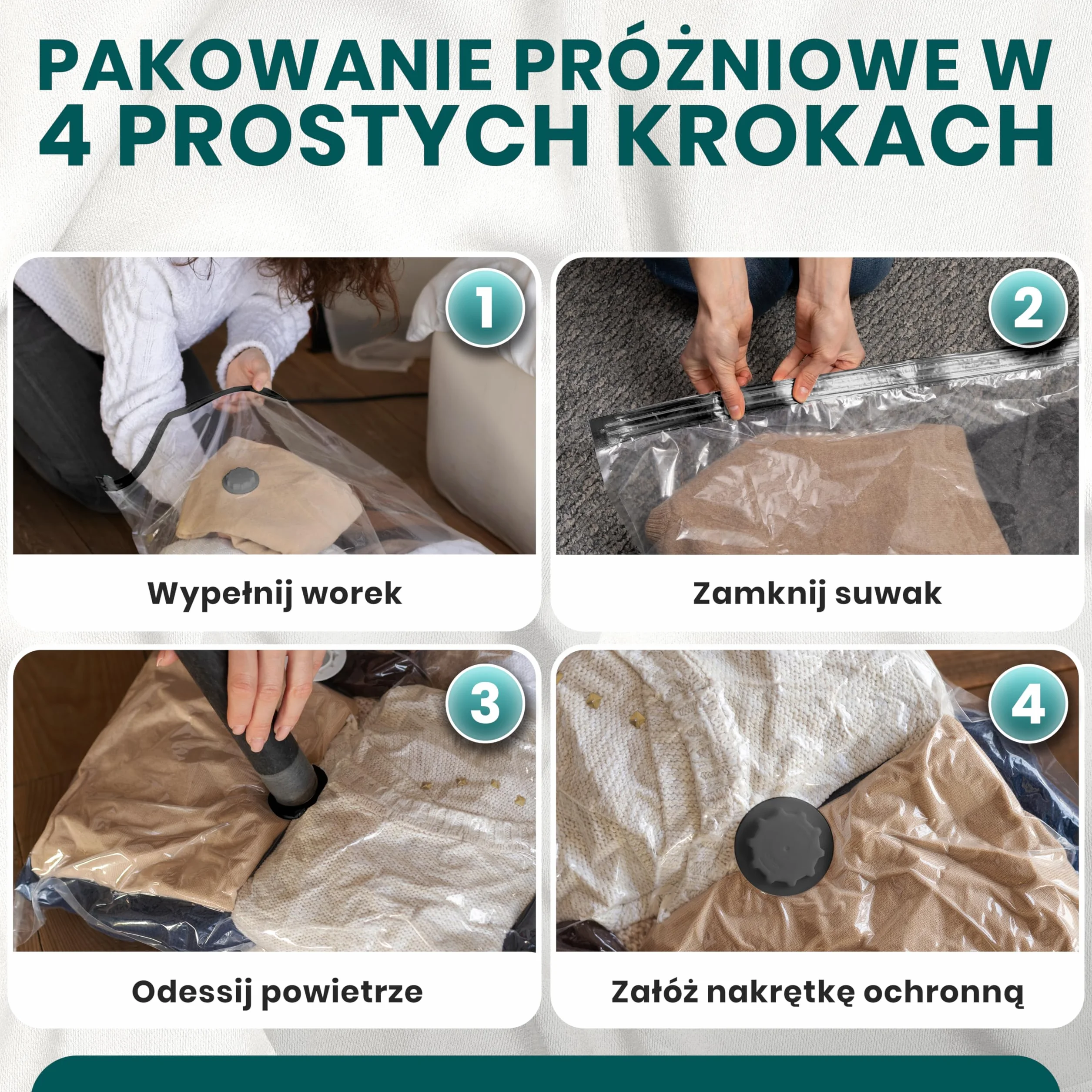 myHodo Zestaw worków próżniowych XXL 80 x 120 cm 6 sztuk do przechowywania