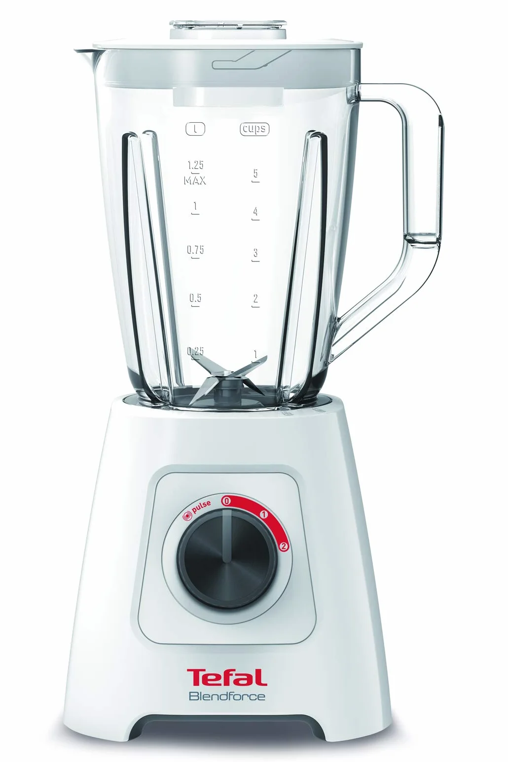 TEFAL Blendforce 2 BL420131 Blender kielichowy stojący, Biały o mocy 600 W, 2 prędkości blendowania, Funkcja kruszenia lodu