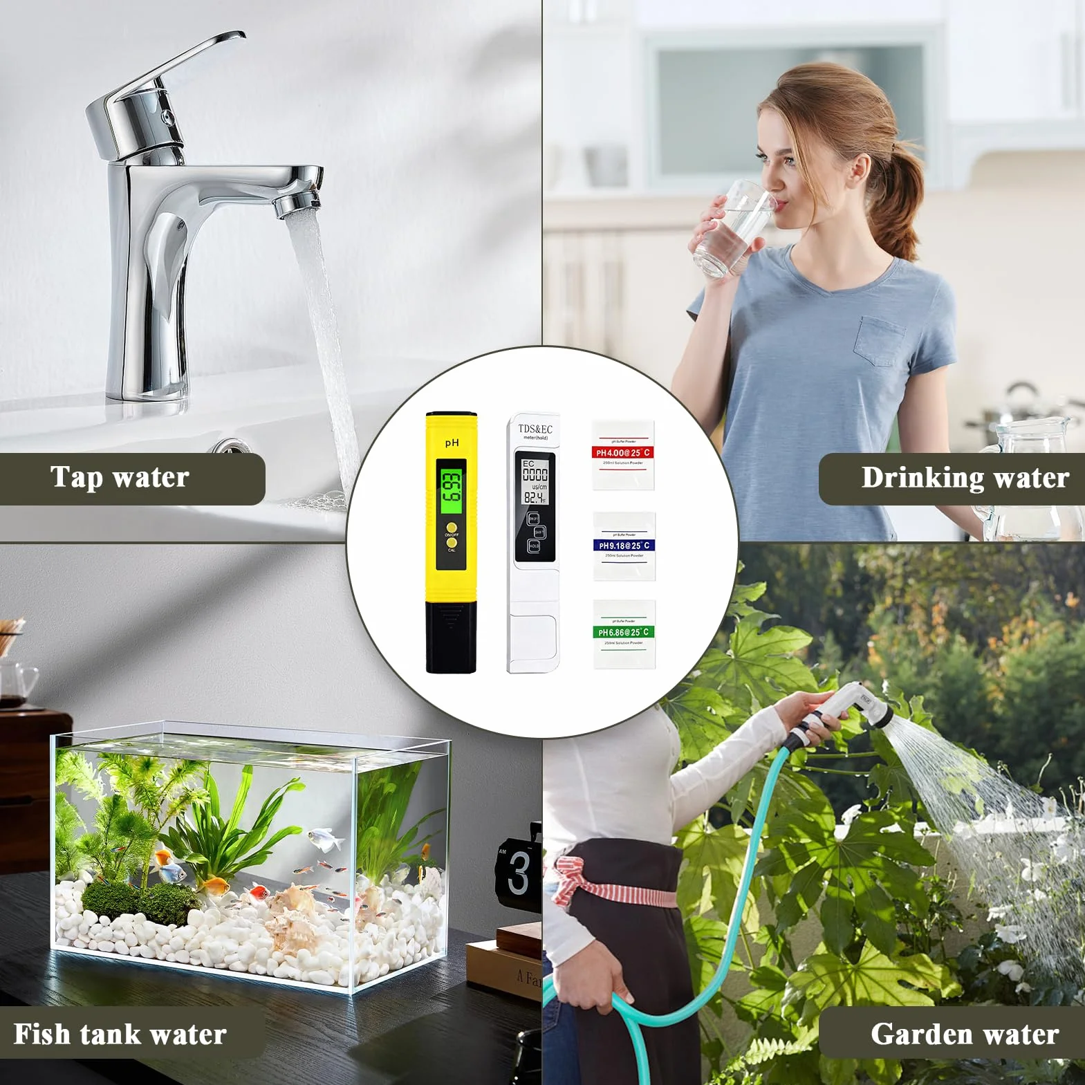Tester jakości wody 4 w 1 PH TDS, elektroniczny miernik pH