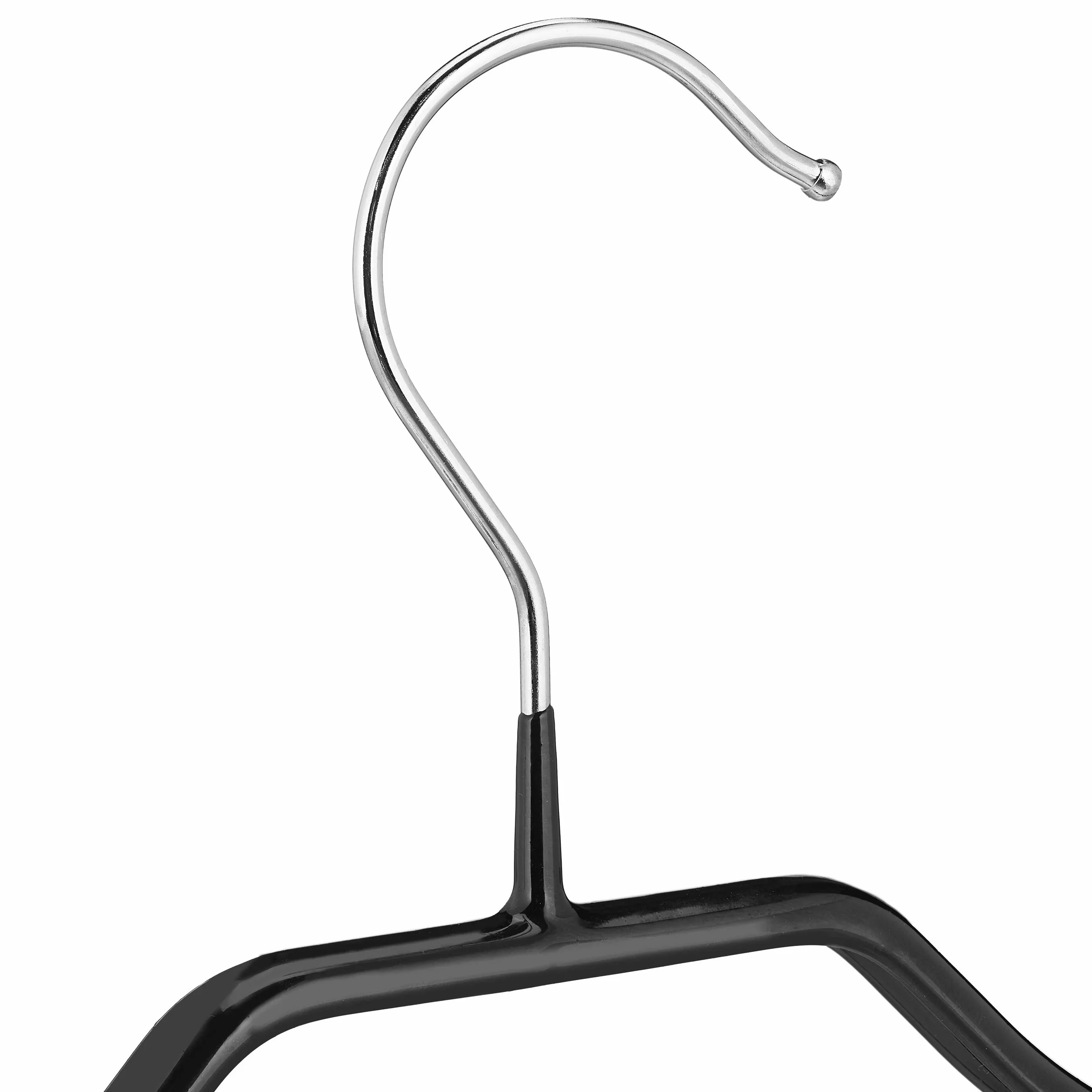 Relaxdays, Czarny wieszak na garnitury, zestaw 10 sztuk, gumowany, z metalu, antypoślizgowy, nie zajmuje dużo miejsca, 44 cm, z powłoką PCW, opakowanie