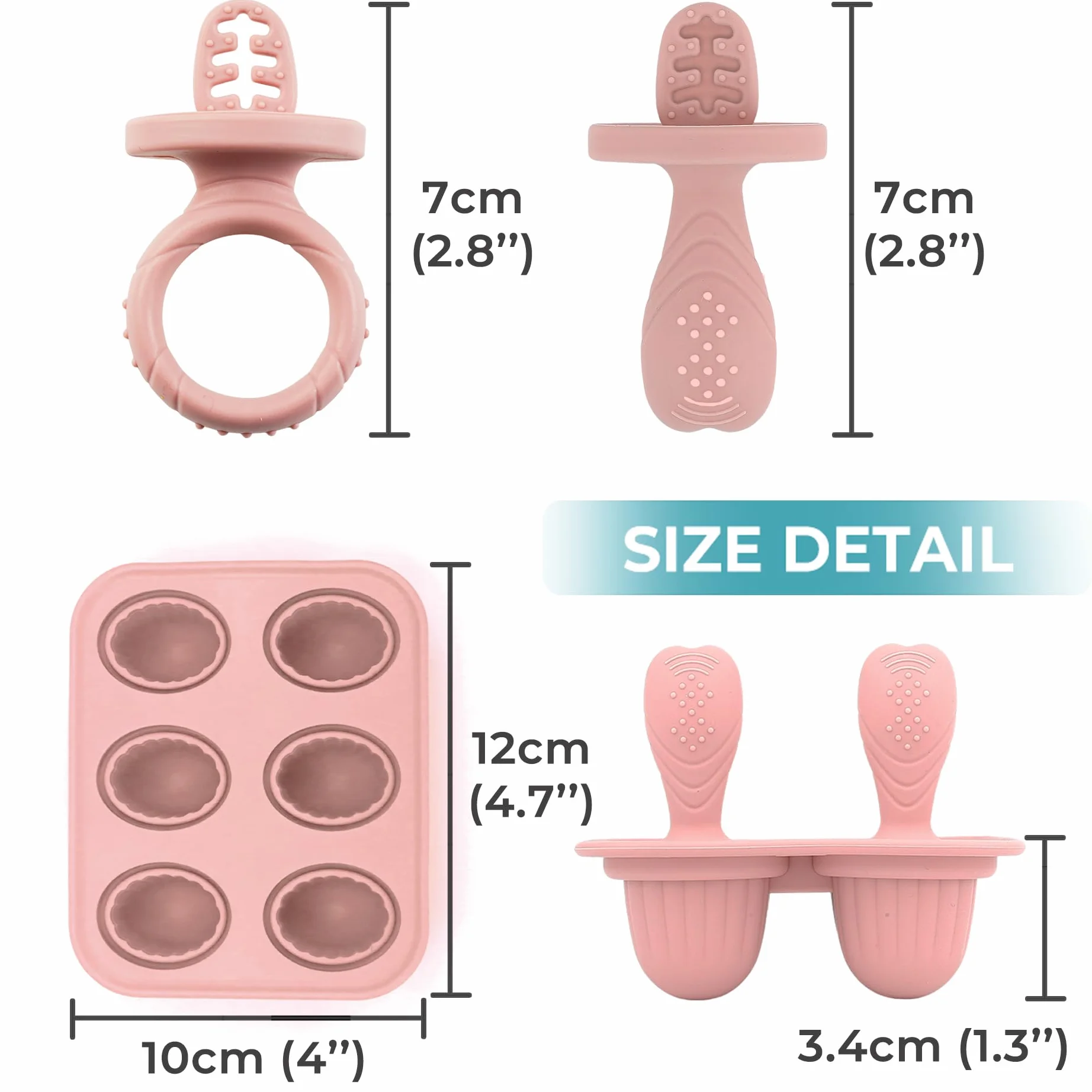 Foremka do Lodów dla Niemowląt, 6X 17ml Mini Silikonowa Foremki do Lodów na Patyku z Patyczkami dla Małych Rączek Dzieci, Mała Forma do Lodów Bez BPA Formy Foremek