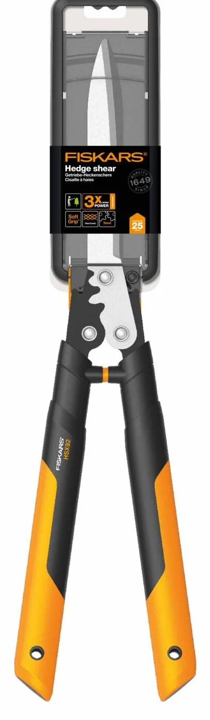 Fiskars Powergear Nożyce do Żywopłotu, Wielokolorowy, 63 x 16,5 x 2,5 cm