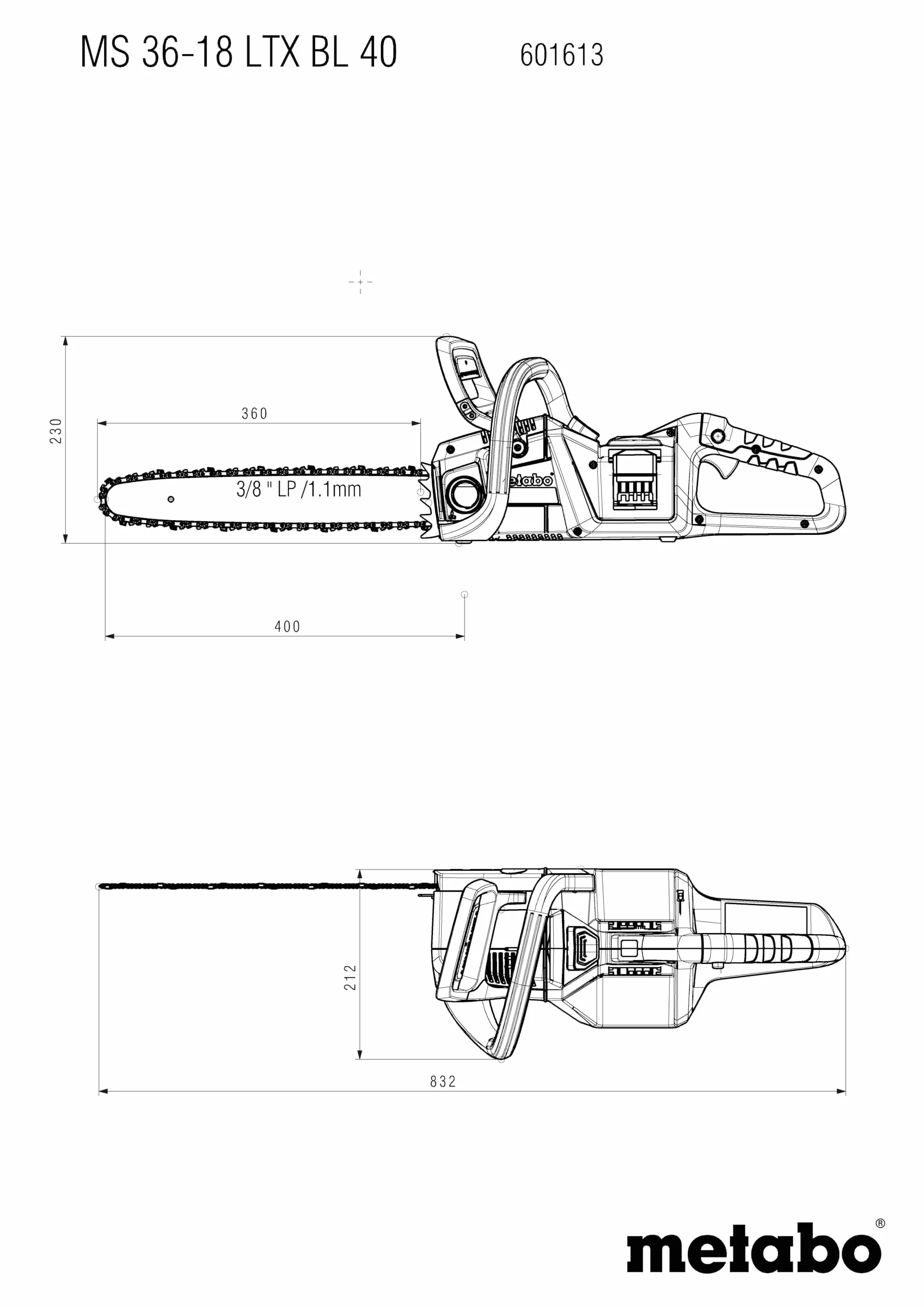 Metabo MS 36-18 LTX BL 40 Tron√ maszyna akumulatorowa