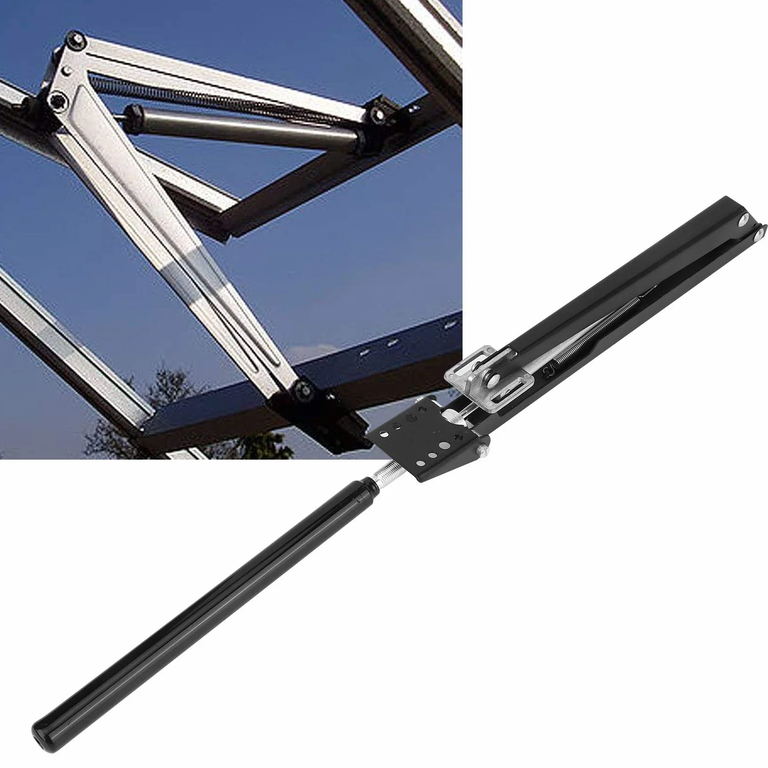 Otwieracz do Okien Szklarni, Zestaw do Otwierania Okien w Szklarni Automatyczna Wentylacja ze Stopu Aluminium Narzędzia Ogrodowe Zaopatrzenie Rolnictwa Narzędzie do Otwierania Okien
