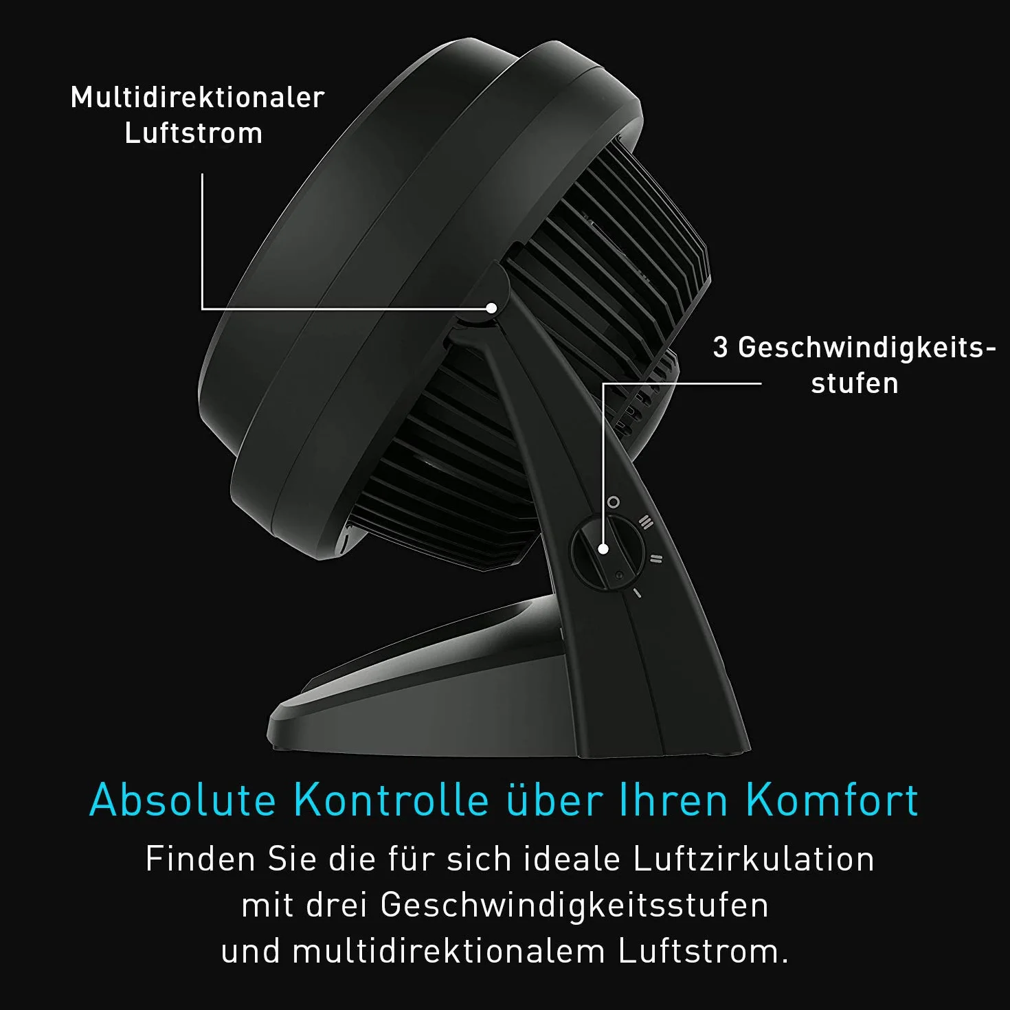 Vornado 630-E Wentylator Podłogowy, 60 W, Czarny