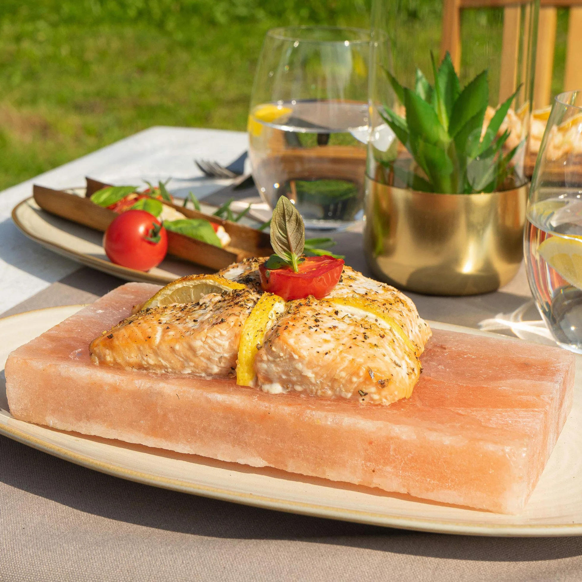 grillart® kamień solny Premium XL do grillowania (zestaw 2 szt., kwadratowe) - wysokiej jakości kamień solny do grillowania dla wyjątkowego smaku, oryginalna płyta solna do grillowania