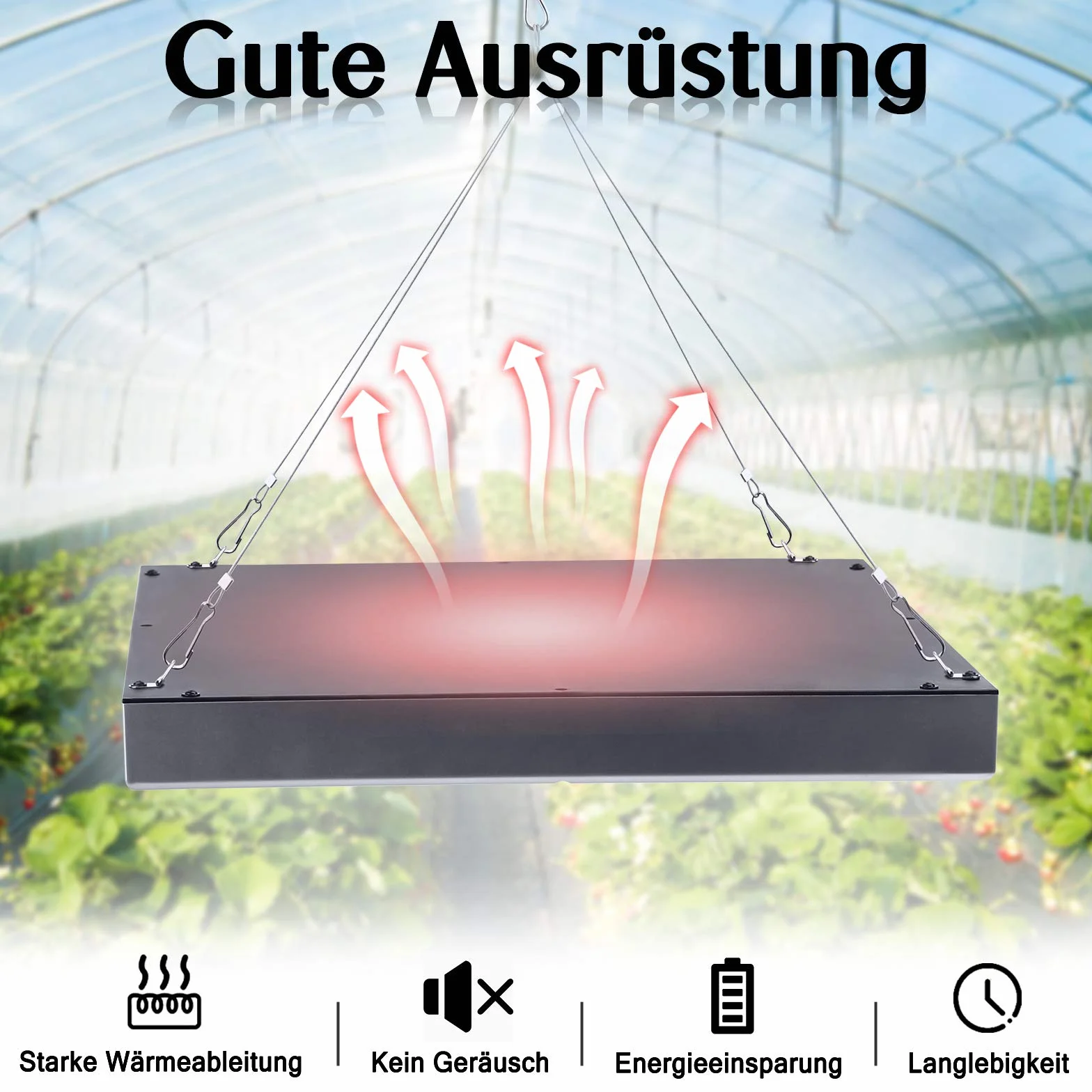 UISEBRT Lampa roślinna LED pełne spektrum 2x 45W - Lampa roślinna Lampa wzrostu Lampa do wzrostu 225 LED czerwone i niebieskie do roślin pokojowych, kwiatów i warzyw światło dzienne (2x 45W)