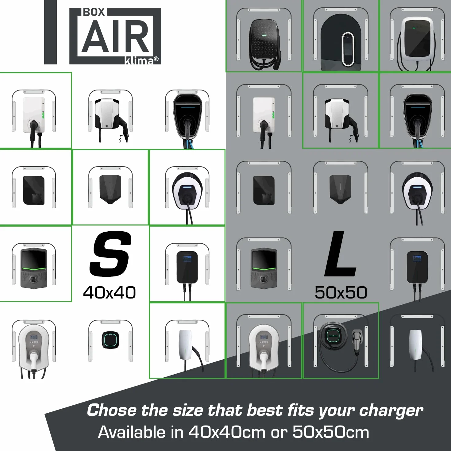 Box Air Klima Pokrowiec na Wallbox | Aluminiowa stacja ładująca do stacji ładującej samochód elektryczny | dach przeciwdeszczowy, ochrona przed słońcem i promieniowaniem UV