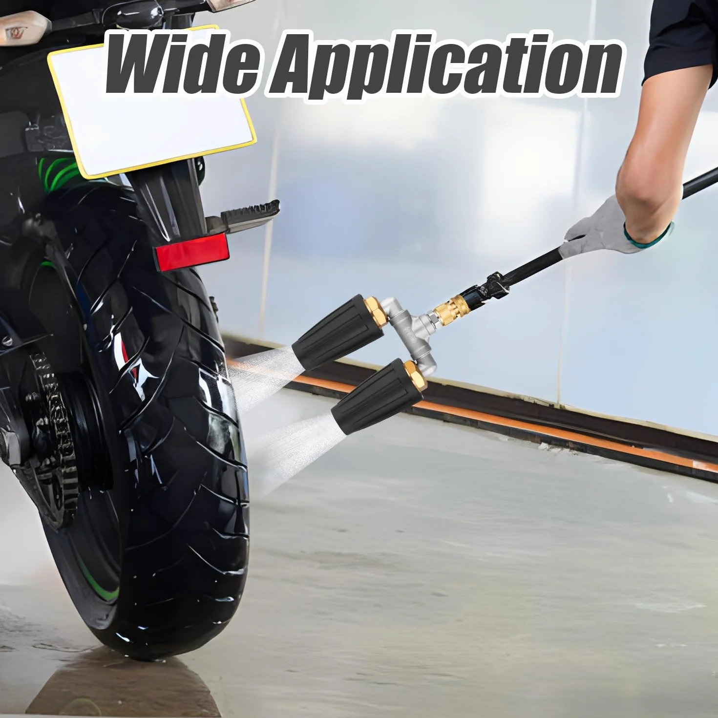 Podwójna Dysza Turbo, Obrót o 360° Koncówki Dysz Myjki Cisnieniowej z Szybkozlaczem 1/4 Cala 4000PSI 4-6 GPM Dysza Natryskowa do Cegly Betonowej Powierzchnia Winylowa (Czarny)