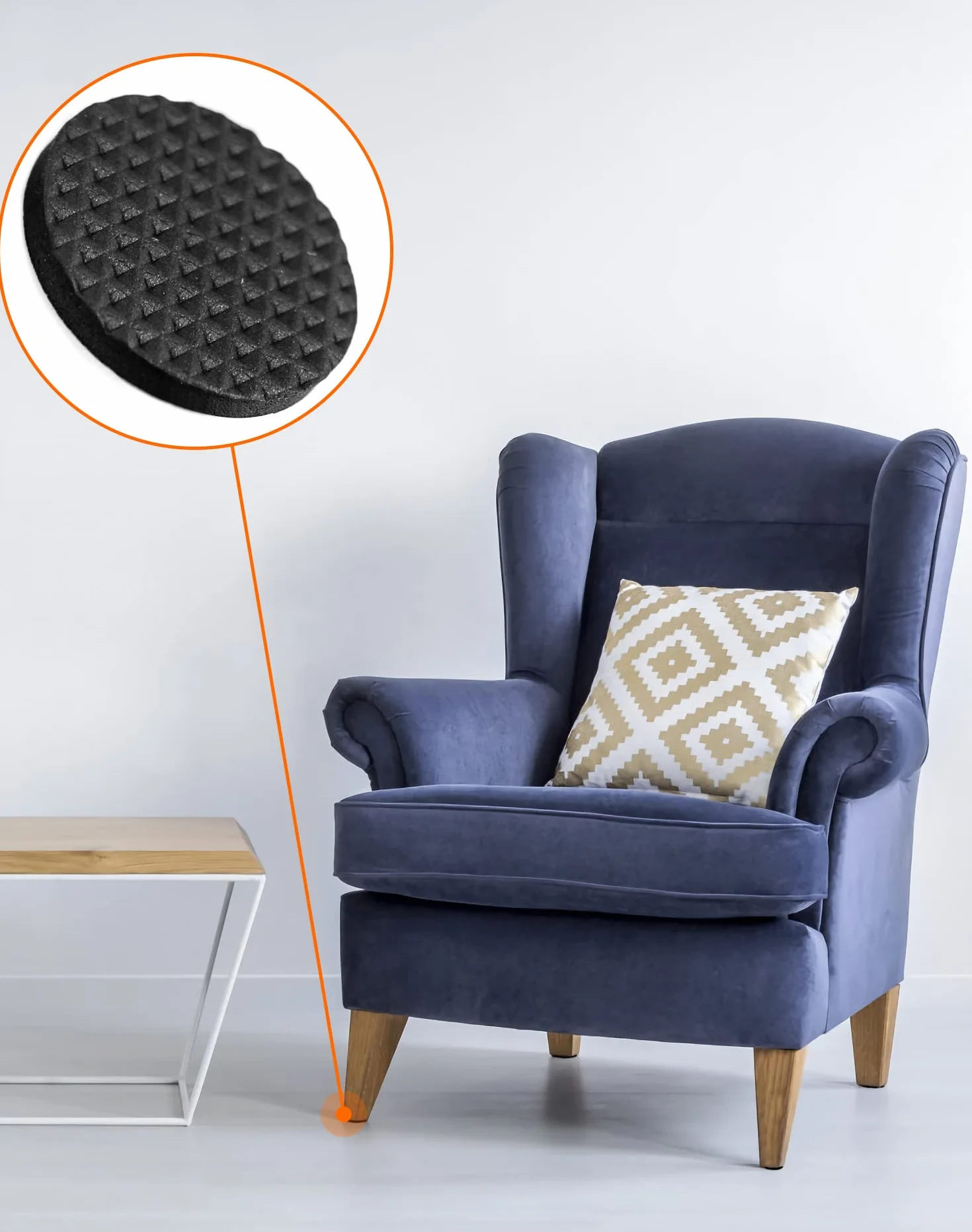 QWORK® Gumowe ochraniacze na podłogę, samoprzylepne gumowe nóżki antypoślizgowe podkładki na nóżki meblowe, ochrona podłogi z wysokim uchwytem, Φ25 mm x 3 mm, 100 szt.