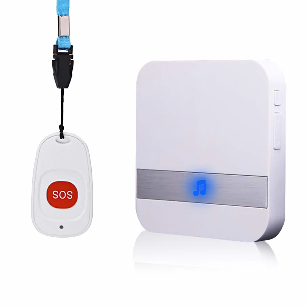 Bezprzewodowy Alarm Mobilny, Przycisk Połączenia Alarmowego, Wersja Plug-in, Alarm Paniczny dla Osób Wymagających Opieki, Osób Starszych (1 do 1, Biały)