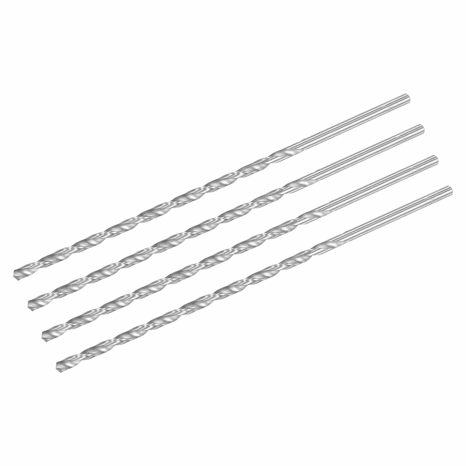 QUARKZMAN 5,2 mm Wiertarka wiertnicza, bardzo długa stal szybkotnąca wiertło ślimakowe z prostym trzpieniem 250 mm długość do drewna, plastiku, aluminium, 4 sztuki